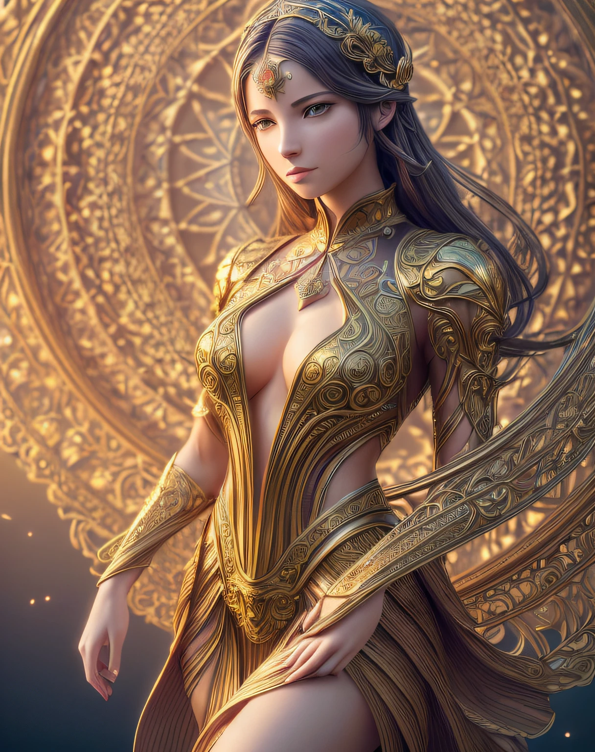 (masterpiece, best quality, beautiful digital art:1.4), dream in color, magical, concept art, art nouveau, inspired by reylia slaby, peter gric, volumetric lighting, intricate, ornate, cgsociety, hypermaximalist, golden ratio, octane render, weta digital, micro details, 3d sculpture, structure, ray trace, cinematic, epic wide shot, wallpaper, 8k