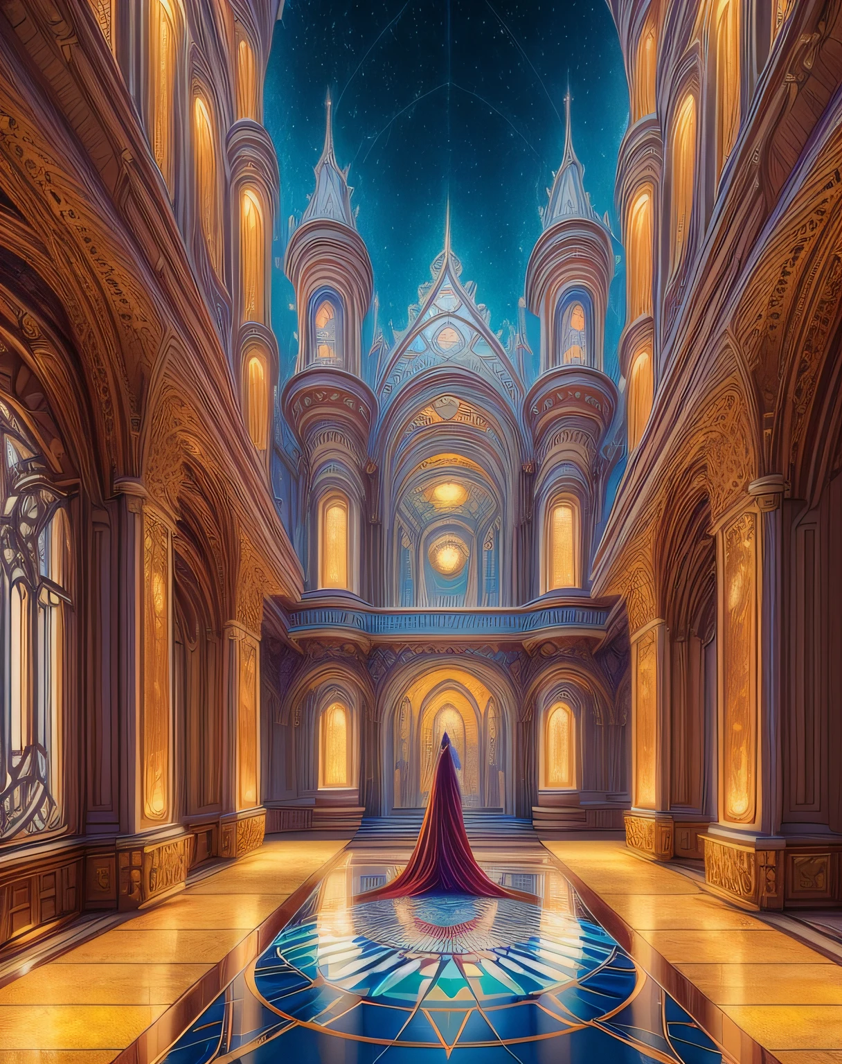 (masterpiece, best quality, beautiful digital art:1.4), dream in color, magical, concept art, art nouveau, inspired by reylia slaby, peter gric, volumetric lighting, intricate, ornate, cgsociety, hypermaximalist, golden ratio, octane render, weta digital, micro details, 3d sculpture, structure, ray trace, cinematic, epic wide shot, wallpaper, 8k