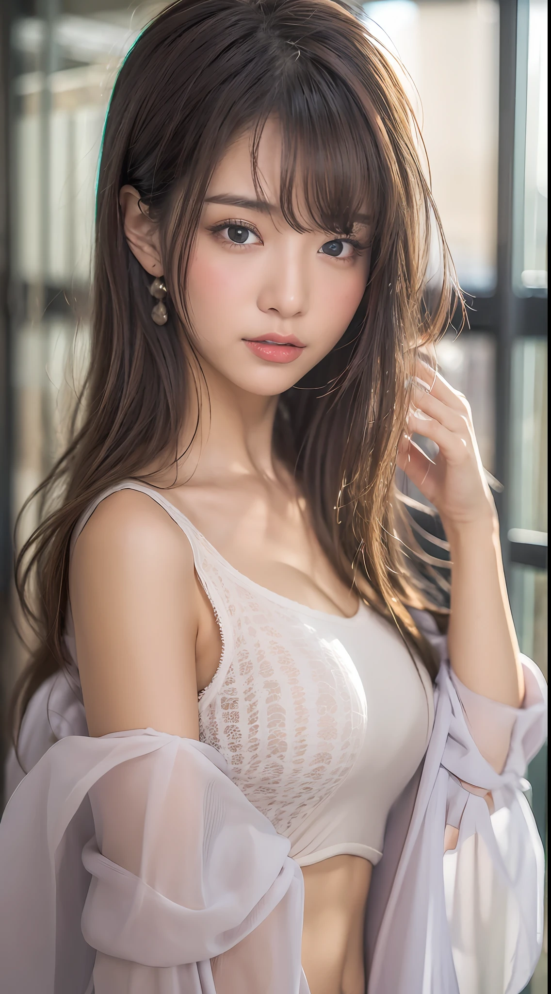 (best qualtiy,8k,32k,tmasterpiece,UHD:1.3),Attractive Japan Female Pictures,one-girl,(The large:1.0),Plump breasts,perfect bodies,(see-through shirts:1.1),Super detailed face,detailed lips,Fine Eye,二重まぶた