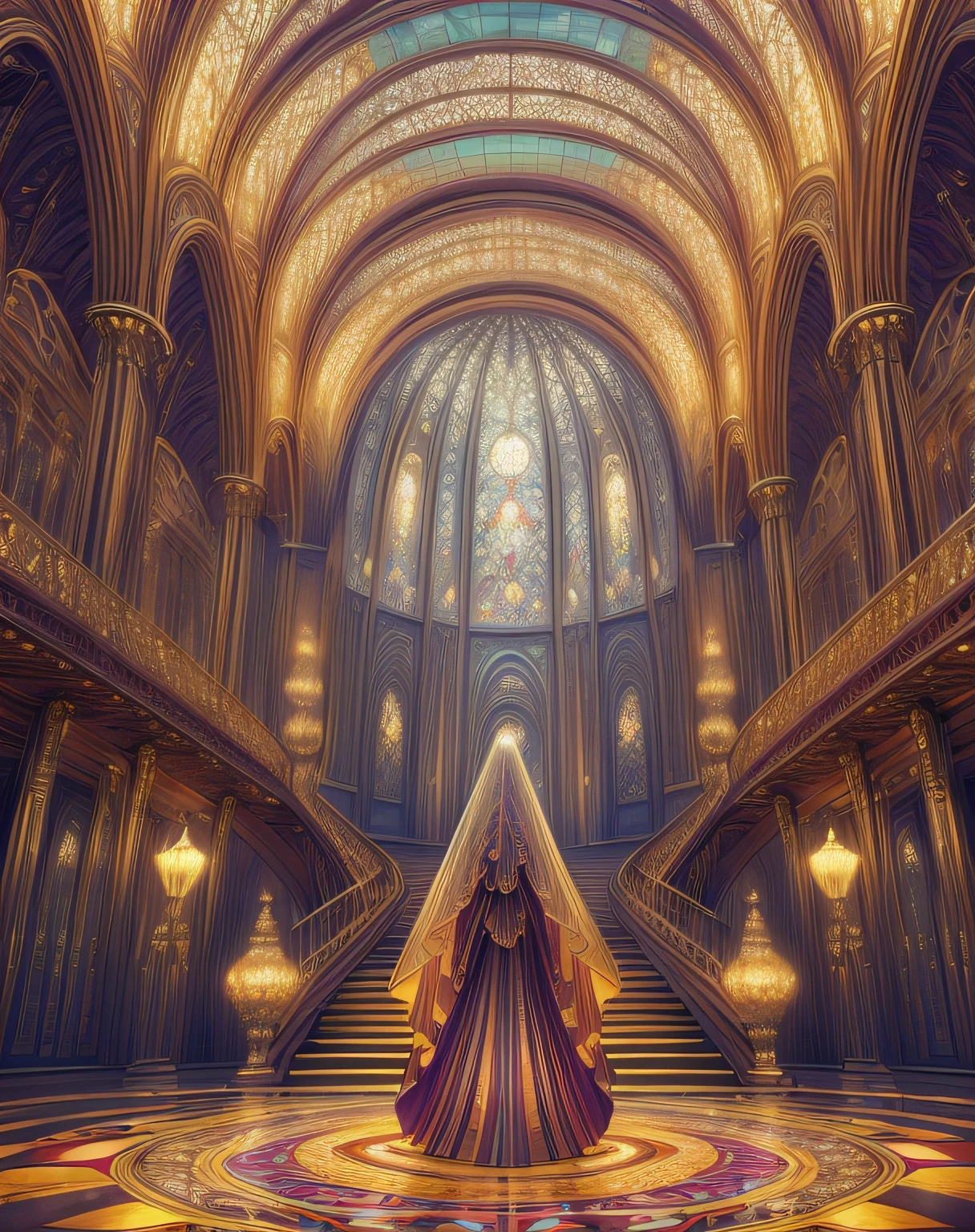 (masterpiece, best quality, beautiful digital art:1.4), dream in color, magical, concept art, art nouveau, inspired by reylia slaby, peter gric, volumetric lighting, intricate, ornate, cgsociety, hypermaximalist, golden ratio, octane render, weta digital, micro details, 3d sculpture, structure, ray trace, cinematic, epic wide shot, wallpaper, 8k