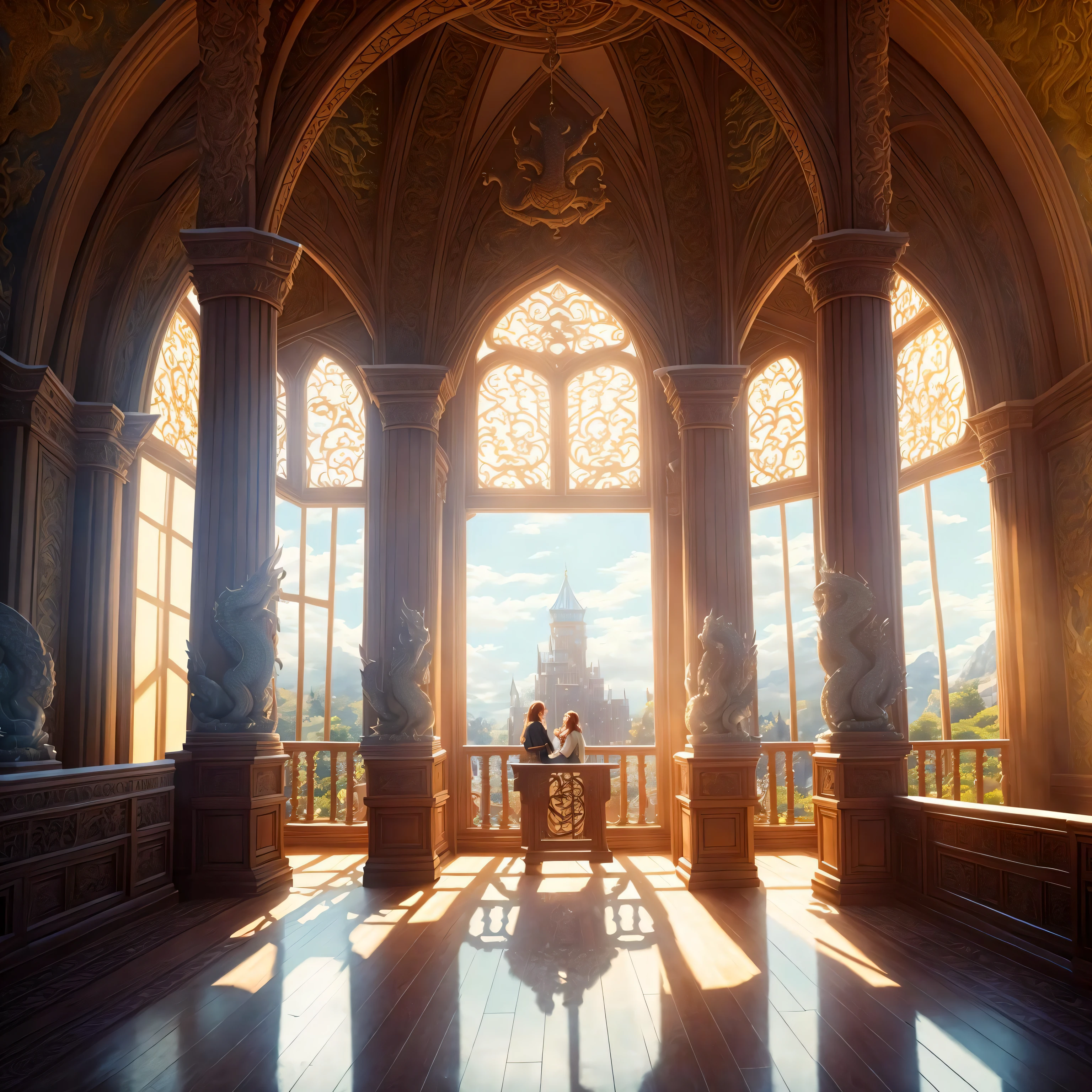 dwarven style magnificent palace interior large columns ornate (dragon carvings:1.2) and reliefs bright golden hour lighting
(masterpiece:1.5) (painting) (weighted lines) (best quality) (detailed) (intricate) (8k) (HDR) (wallpaper) (cinematic lighting) (sharp focus) Style-HogLegacy2