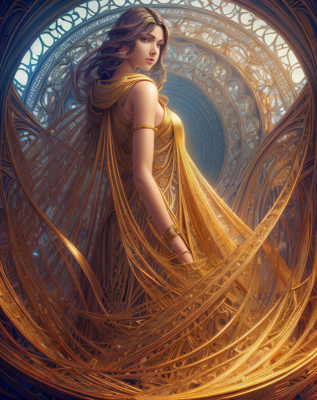 (masterpiece, best quality, beautiful digital art:1.4), dream in color, magical, concept art, art nouveau, inspired by reylia slaby, peter gric, volumetric lighting, intricate, ornate, cgsociety, hypermaximalist, golden ratio, octane render, weta digital, micro details, 3d sculpture, structure, ray trace, cinematic, epic wide shot, wallpaper, 8k