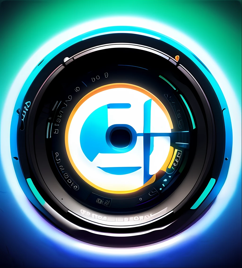 Imagem de um sinal circular com um logotipo azul e preto , Logotipo 3D, logotipo redondo, c4d, C 4 D, Estilo C 4D, Cinema 4D, Cinema 4D, cinema4d, Cinema 4D, logotipo arredondado, 2 d logo, arte do logotipo, Cinema-4D, maxon Cinema 4D fundo com livros e cadernos realista, 8k