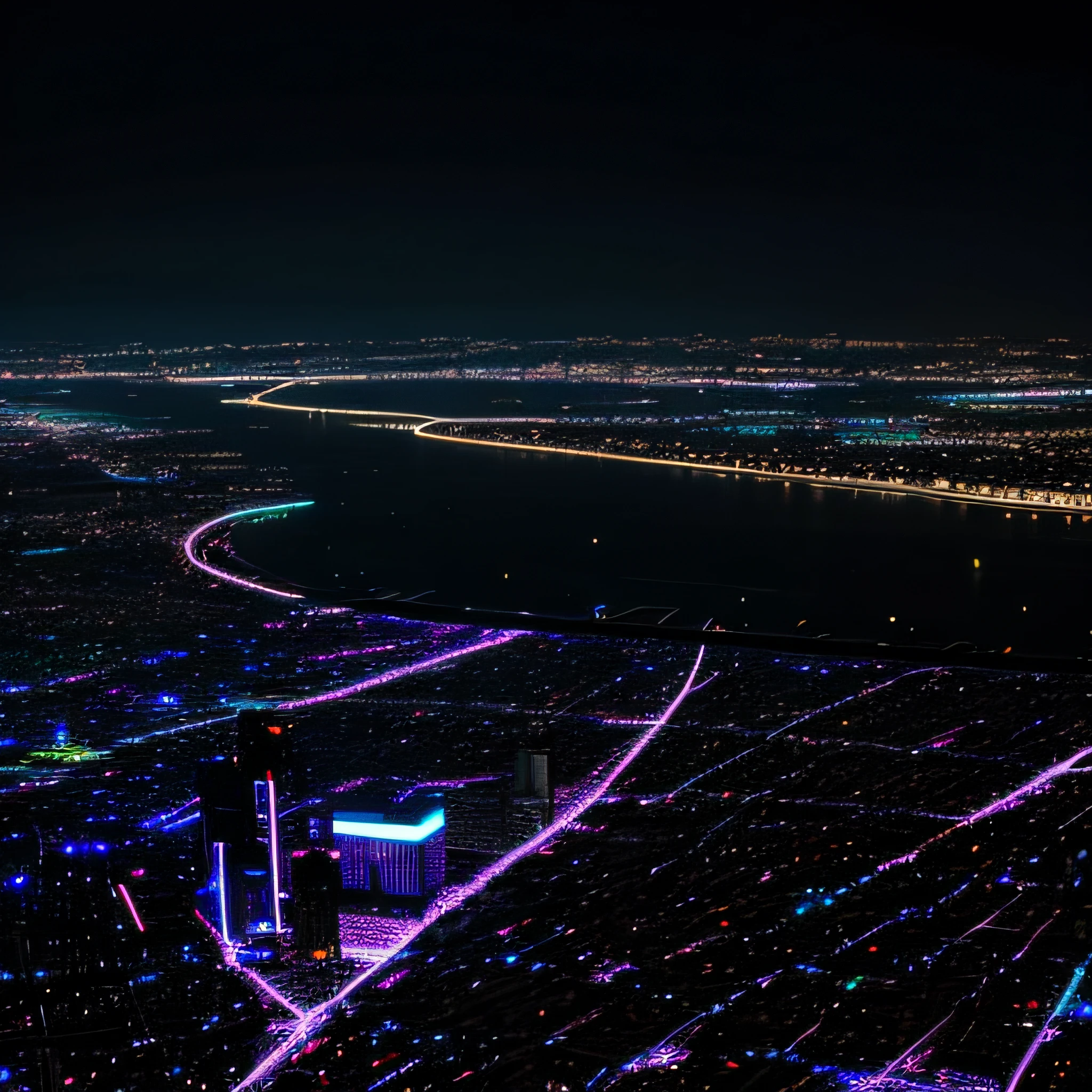 Night view of neon city　SLR
