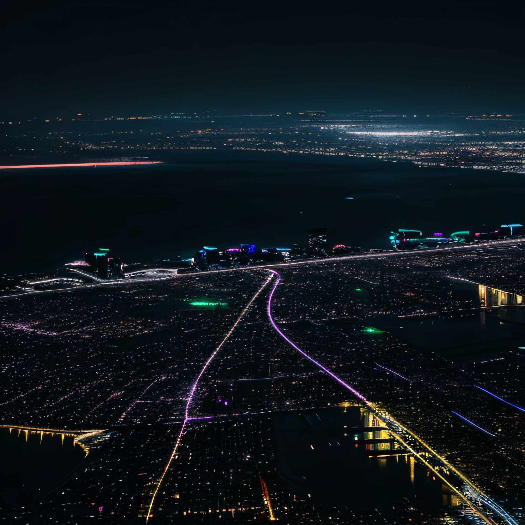 Night view of neon city SLR
