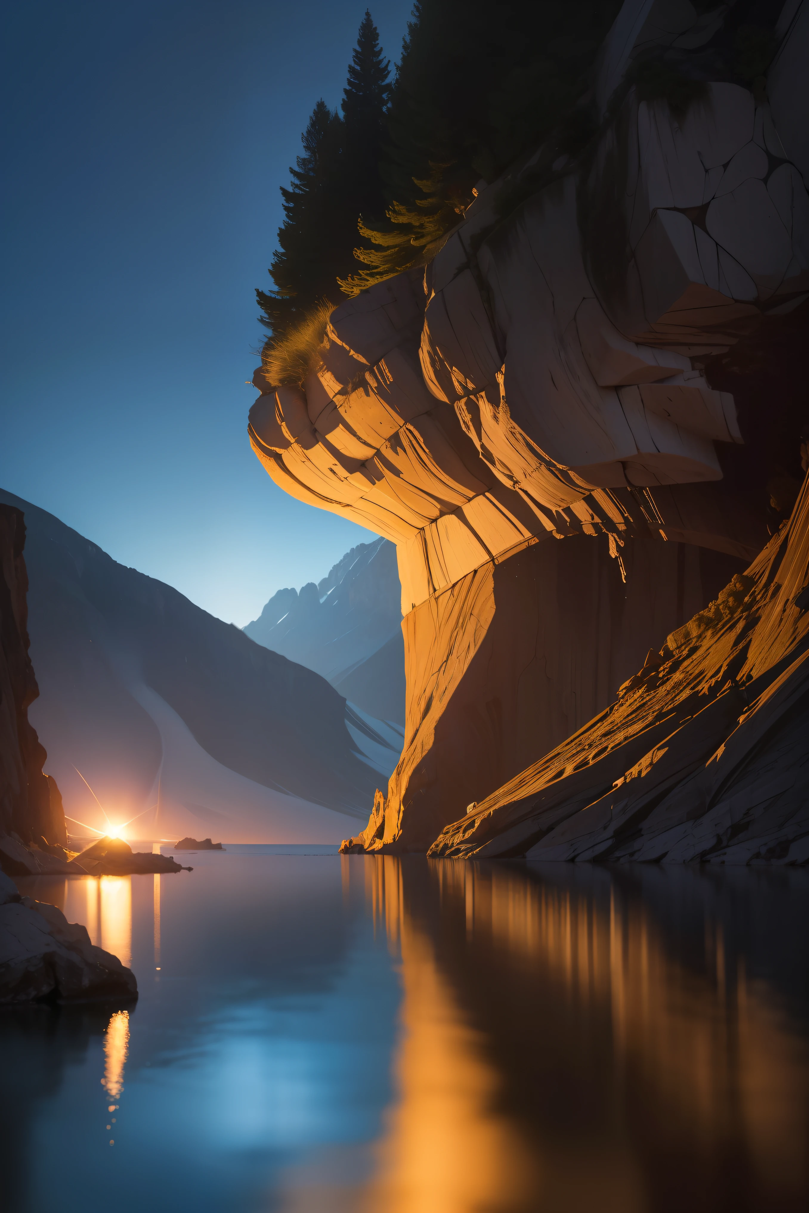 (Silencio en la noche ya todo esta en calma el musculo duerme la ambicion descansa), pintura digital ultra realista , muy detallada ,texturas, efectos 3D, Ultra HD, Obra de arteo impresionantes de 8K , Film lighting