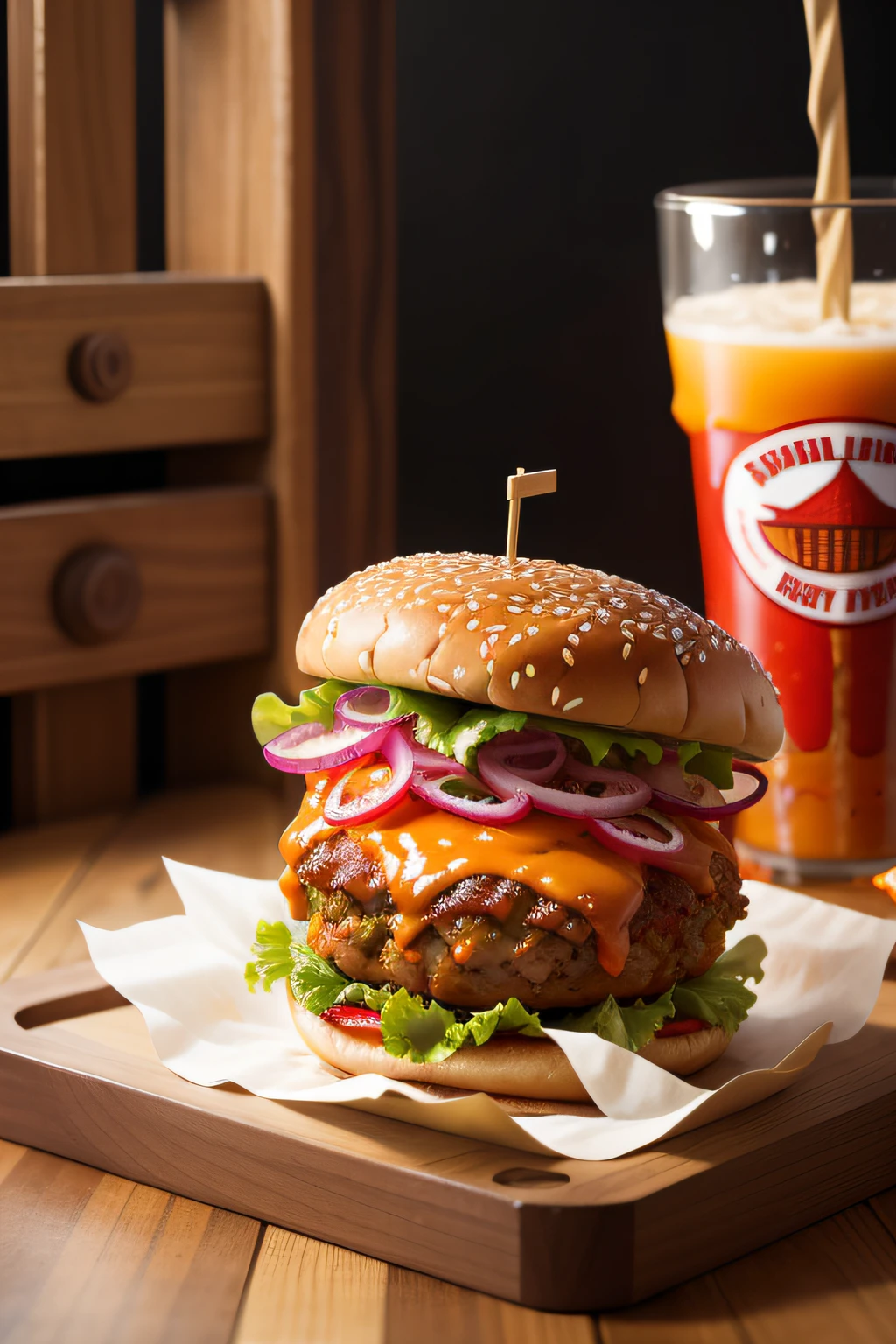 Spicy food burger
