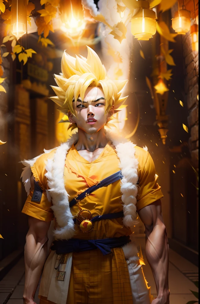 son_goku, super_saiyan, yellow_hair, aura