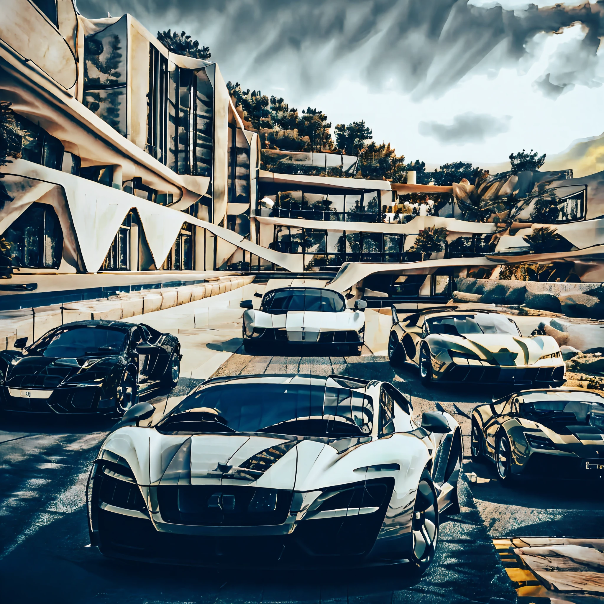 Cool Billionaires, with dogs, and high security, and super cars,Rolls Royce,Bentley,Lamborghini,Porsche,Ferrari,McLaren,pagani,Bugatti,in Monaco streets, hyper realism, deep detailed, 8k quality, hyper realistic, clean photo --auto --s2
