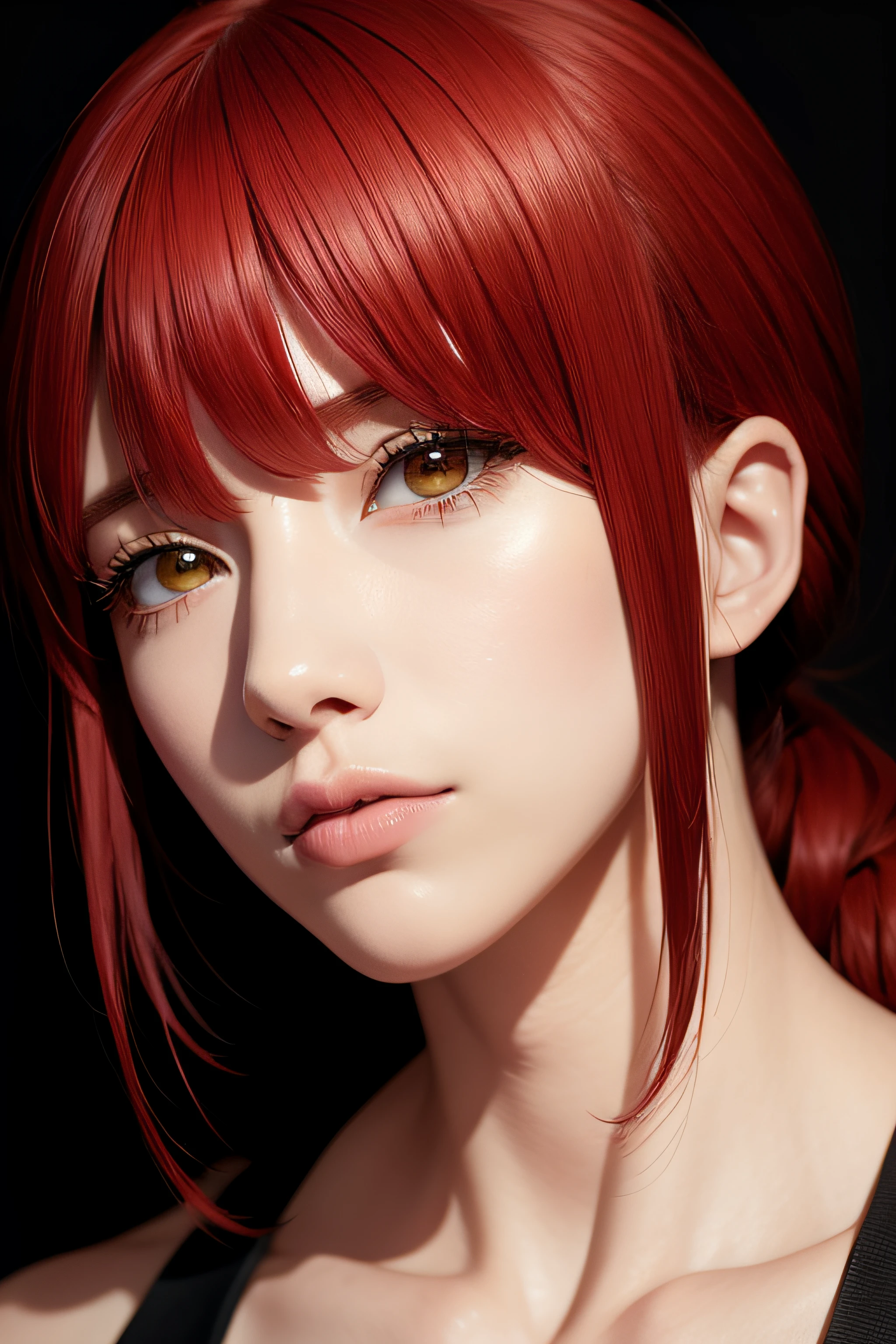 (masterpiece), (best quality),makima \(chainsaw man\),red hair