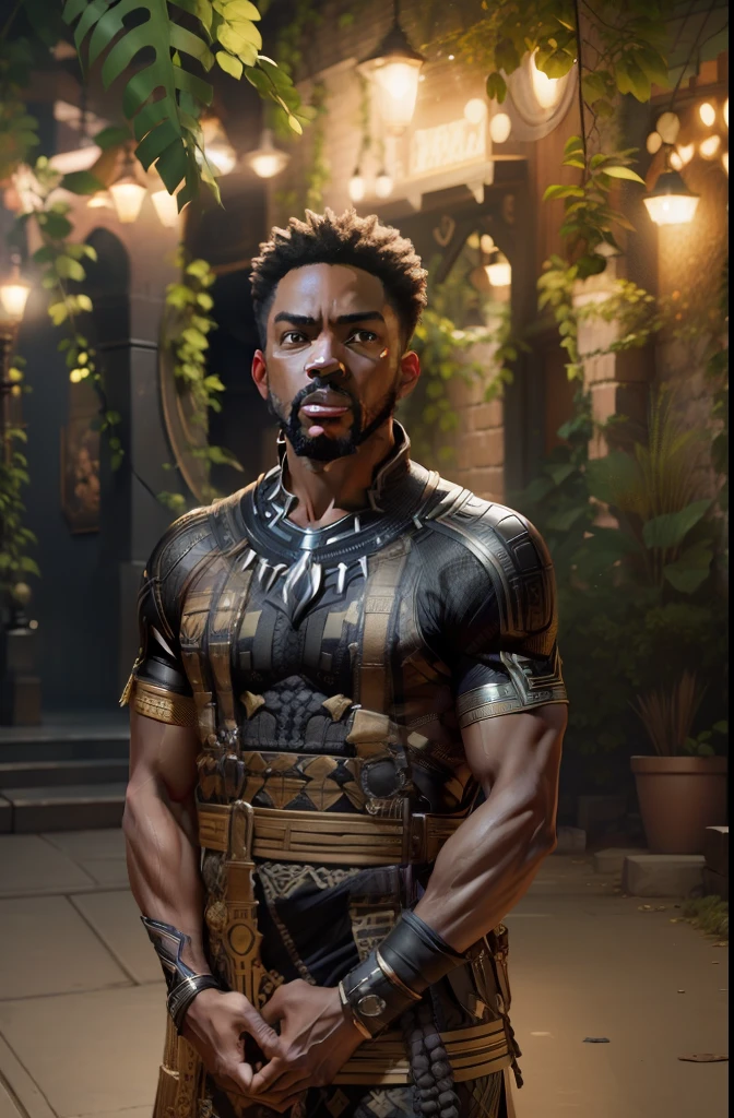 Black Panther - black man, fine art, ps5 cinematic screenshot, with Will Smith's face, doing the wankada - man, black, detailed cinematic rendering, ultra photorealistic raytricing, with cinematic lighting --auto --s2