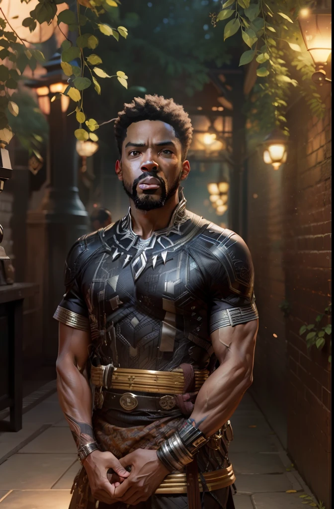 Black Panther - black man, fine art, ps5 cinematic screenshot, with Will Smith's face, doing the wankada - man, black, detailed cinematic rendering, ultra photorealistic raytricing, with cinematic lighting --auto --s2