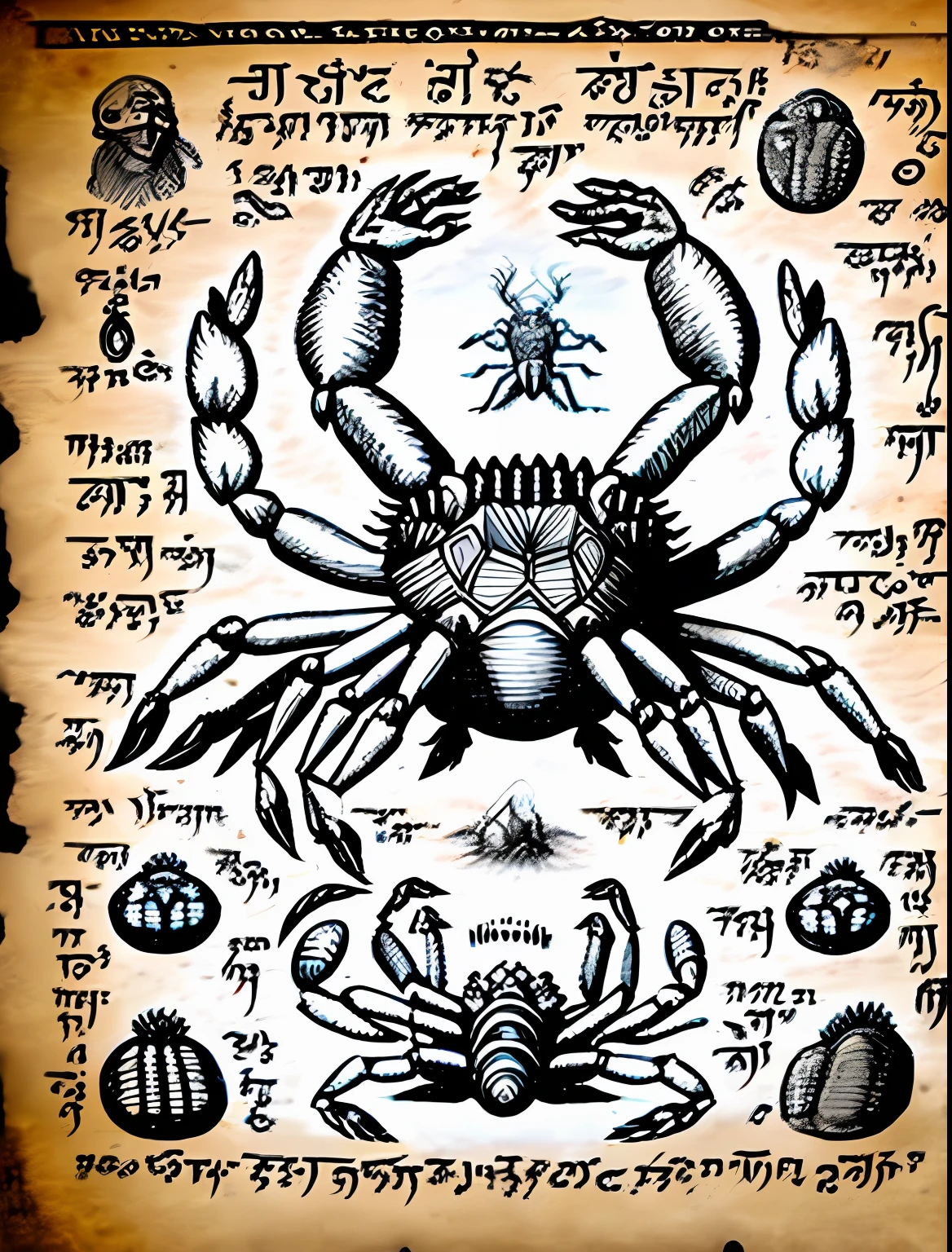 Records of an ancient god, Drawing of a giant crab