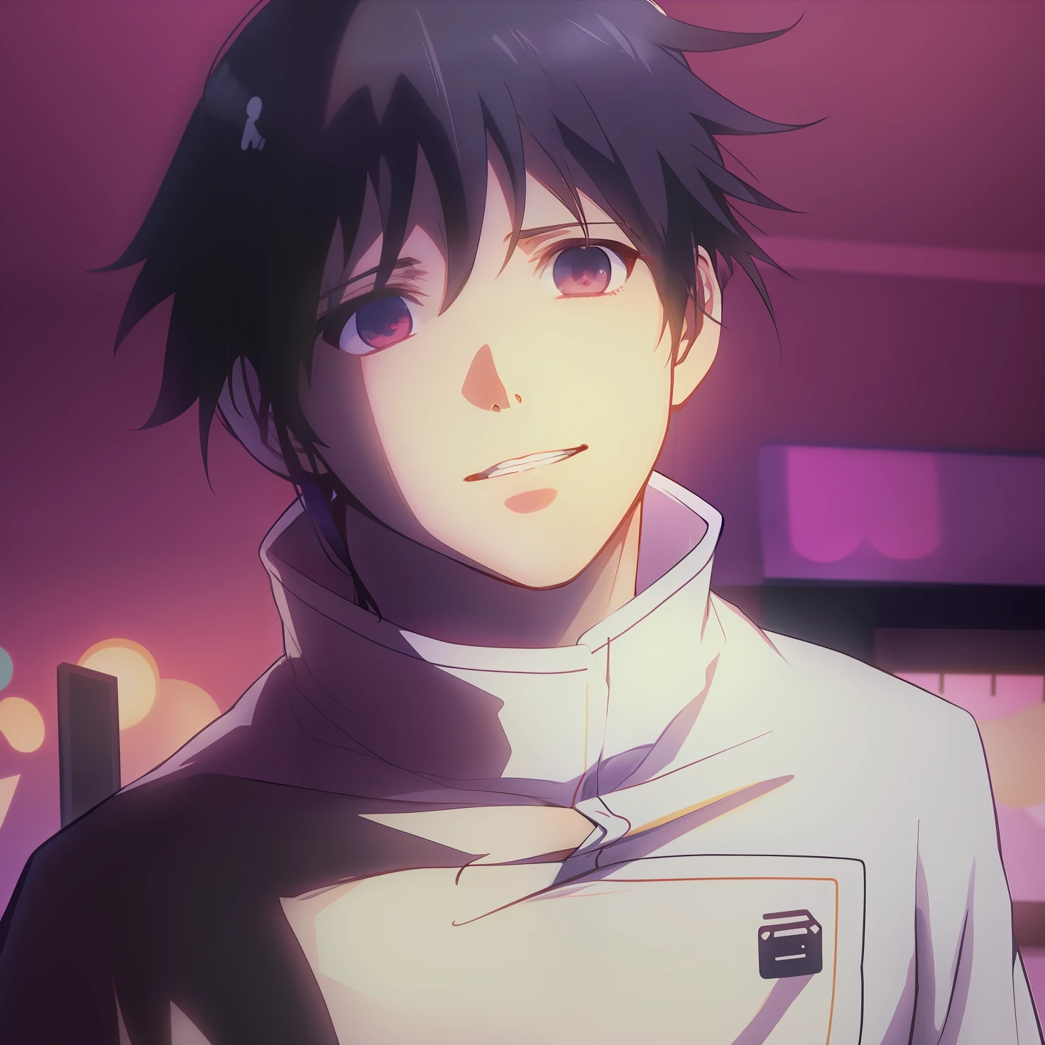 Realista, melhor qualidade,personagem de anime com cabelo preto e um casaco branco em um quarto, Okata Kazuto., Hijikata Toushirou de Gintama, Tanjiro Kamado, Yukito Kishiro, Fukaya Yuichiro, Shiro, Deadman Wonderland, Okab Rintarou, Misato Katsuragi, imagem de anime shuushuu