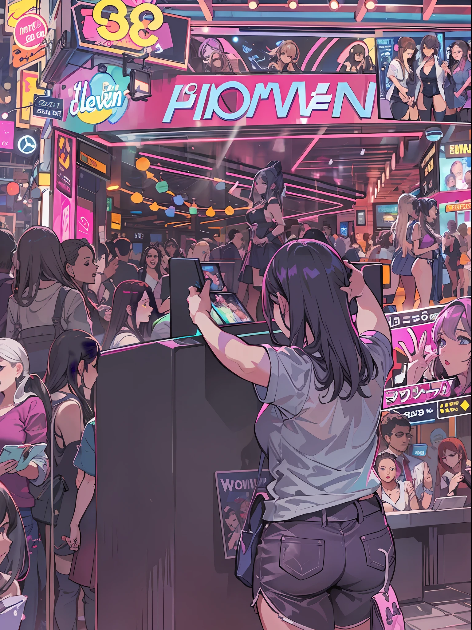 Discoteca llena AIwoman, NSFW