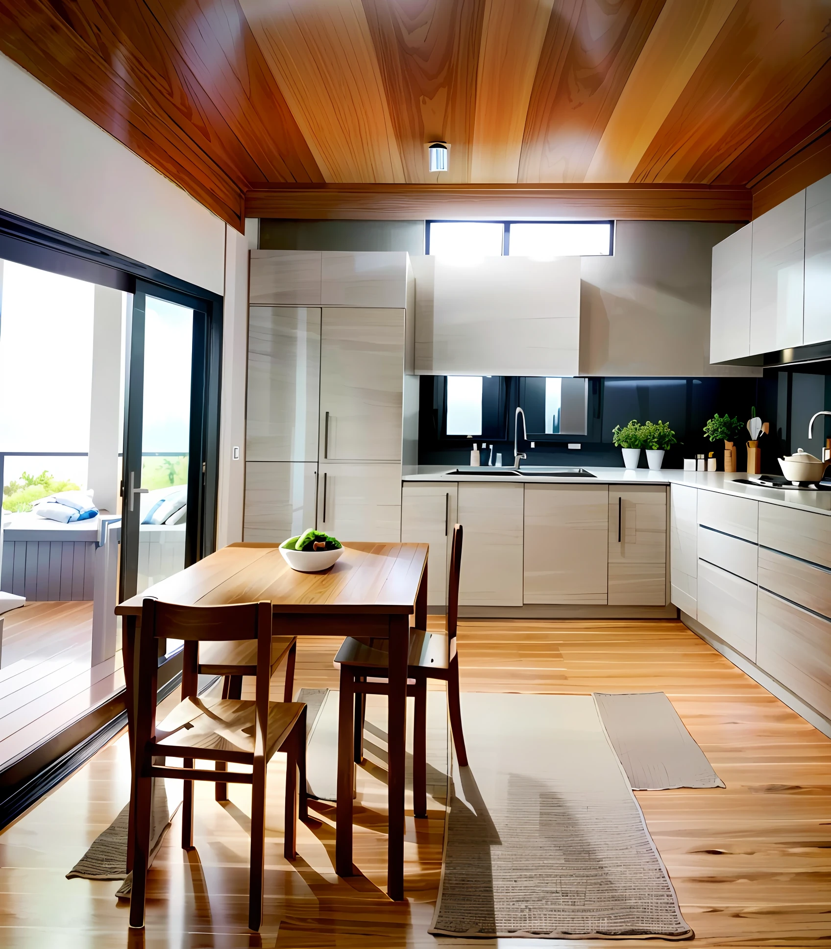 A planta de uma casa de praia com dois quartos, sala , cozinha e banheiro