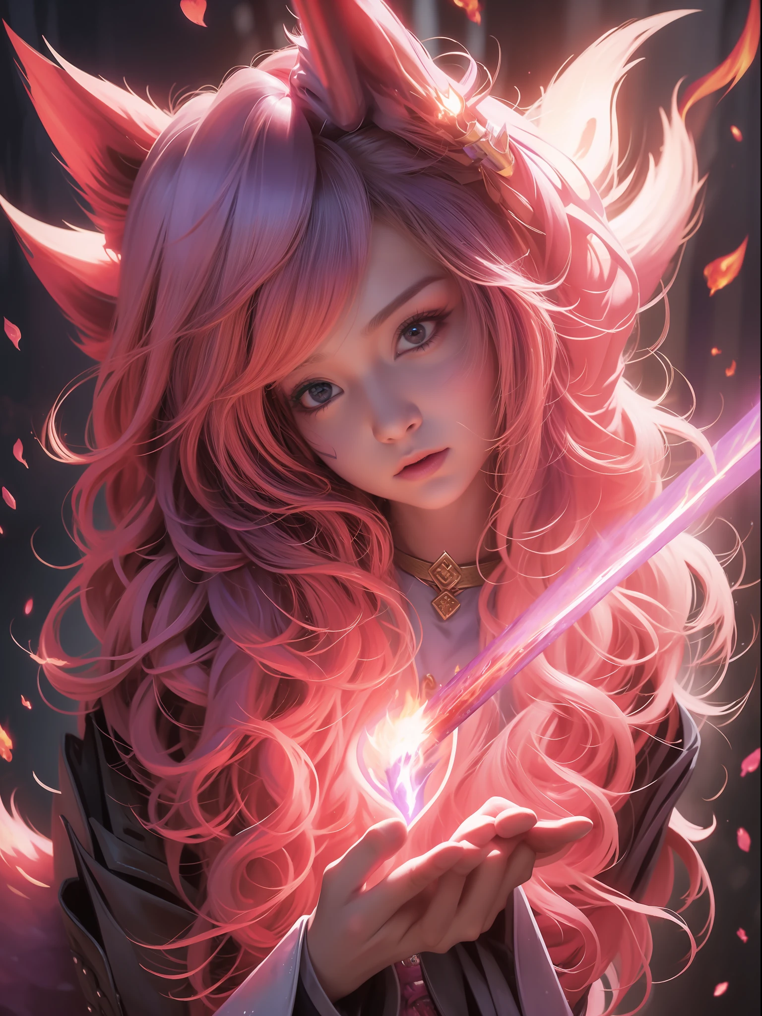 Purple pupils，ninjartist，wielding a flaming sword