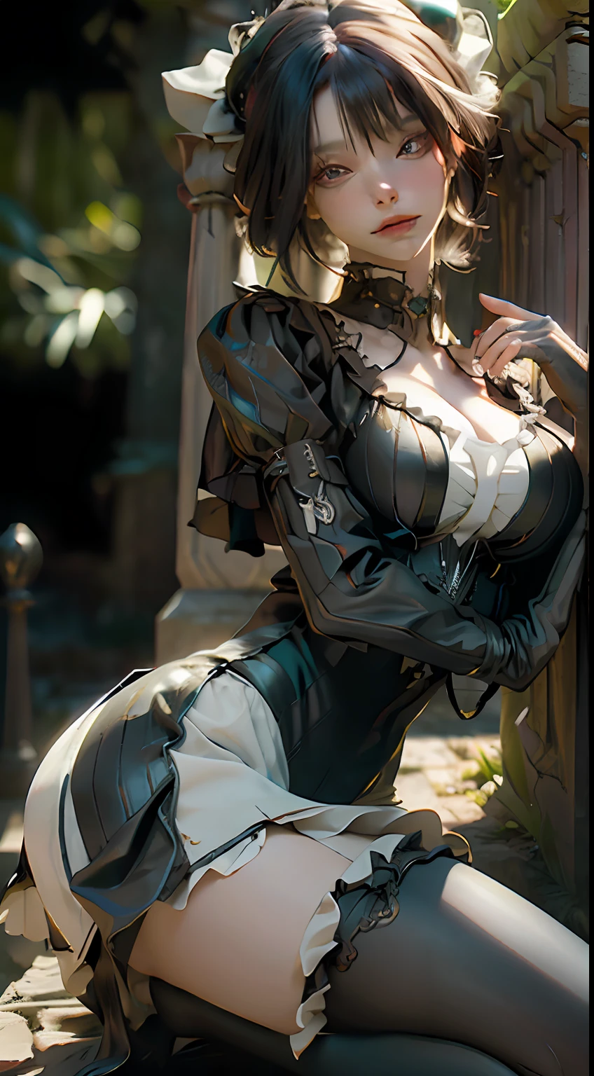 (Best quality)), ((masterpiece)), (detailed:1.4), 3D, Beetlejuice woman cosplay wiltshire hill cemetery, steampunk, in the style of striped compositions, nightcore, green and black stripes stockings, meticulous, malicious gal , mars ravelo, eccentric props ,HDR (High Dynamic Range),Ray Tracing,NVIDIA RTX,Super-Resolution,Unreal 5,Subsurface scattering,PBR Texturing,Post-processing,Anisotropic Filtering,Depth-of-field,Maximum clarity and sharpness,Multi-layered textures,Albedo and Specular maps,Surface shading,Accurate simulation of light-material interaction,Perfect proportions,Octane Render,Two-tone lighting,Wide aperture,Low ISO,White balance,Rule of thirds,8K RAW,