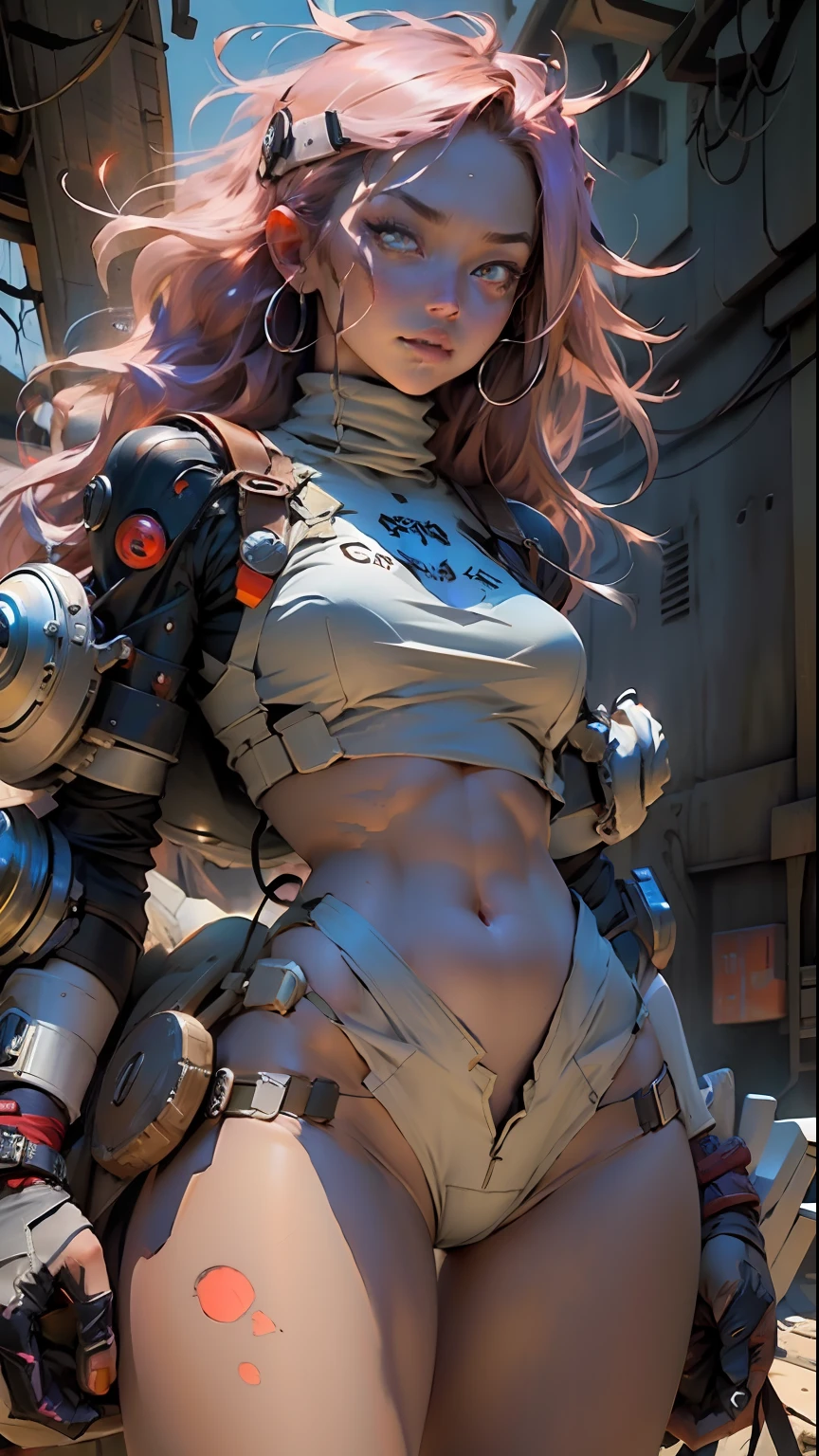 Makima, chainsaw Man, red eyes Woman body defined thick thighs cybernetic body parts , short underwear