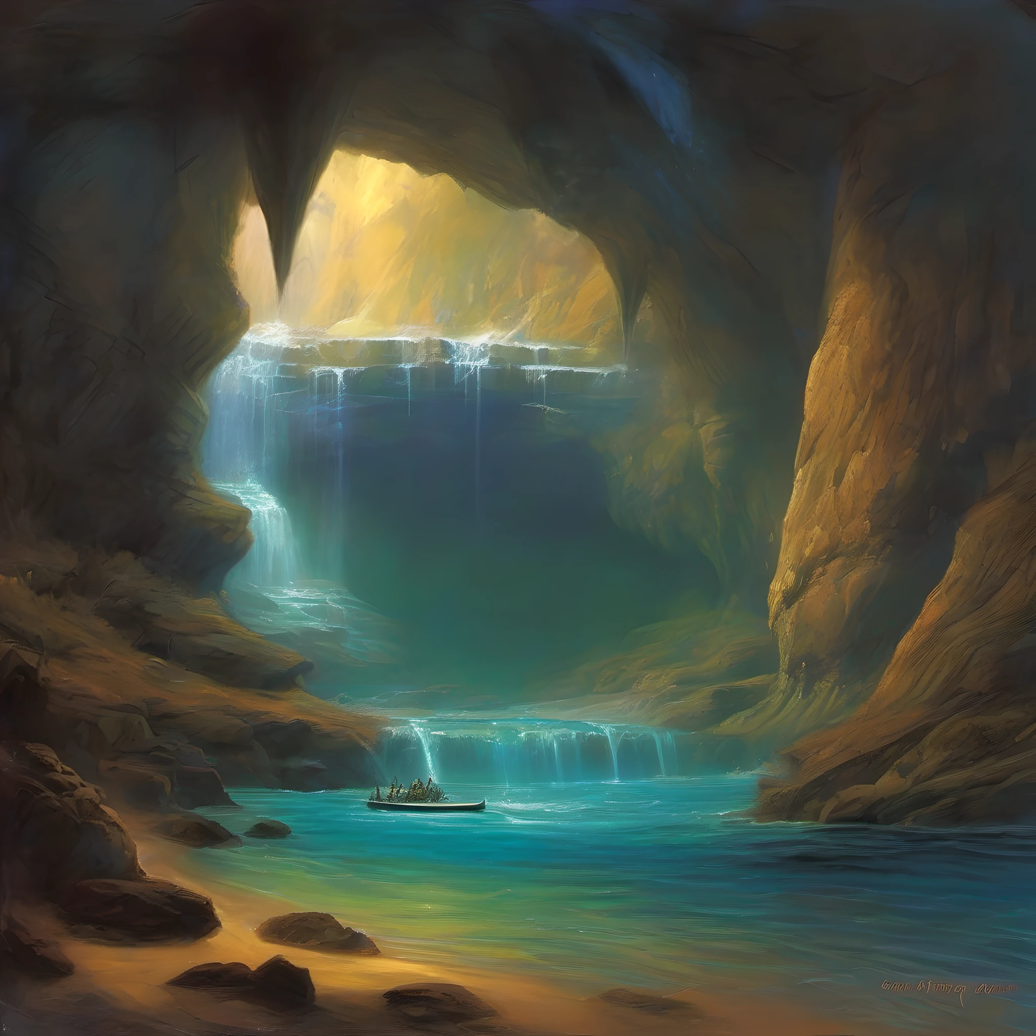 Cueva submarina, estilo de Bob Eggleton