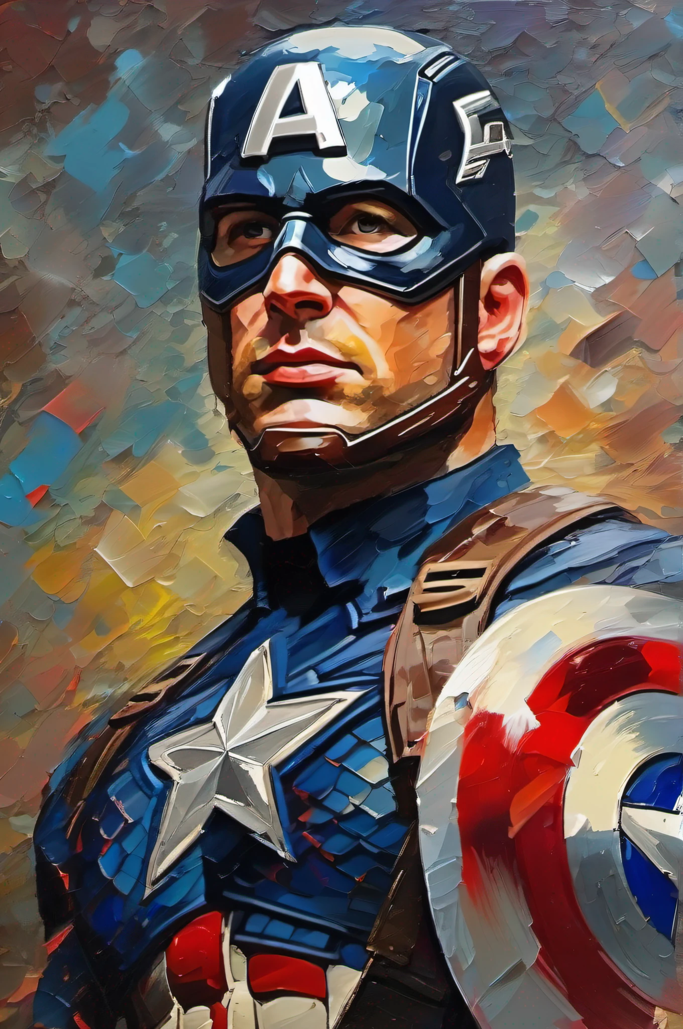 Captain America (MCU), palette knife painting