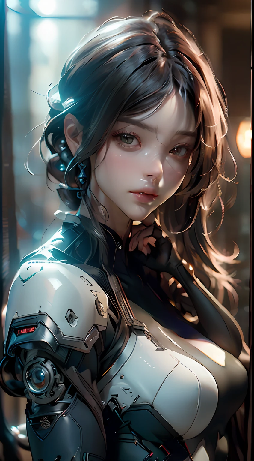 ((Best quality)), ((masterpiece)), (detailed:1.4), 3D, an image of a beautiful cyberpunk female,HDR (High Dynamic Range),Ray Tracing,NVIDIA RTX,Super-Resolution,Unreal 5,Subsurface scattering,PBR Texturing,Post-processing,Anisotropic Filtering,Depth-of-field,Maximum clarity and sharpness,Multi-layered textures,Albedo and Specular maps,Surface shading,Accurate simulation of light-material interaction,Perfect proportions,Octane Render,Two-tone lighting,Wide aperture,Low ISO,White balance,Rule of thirds,8K RAW,