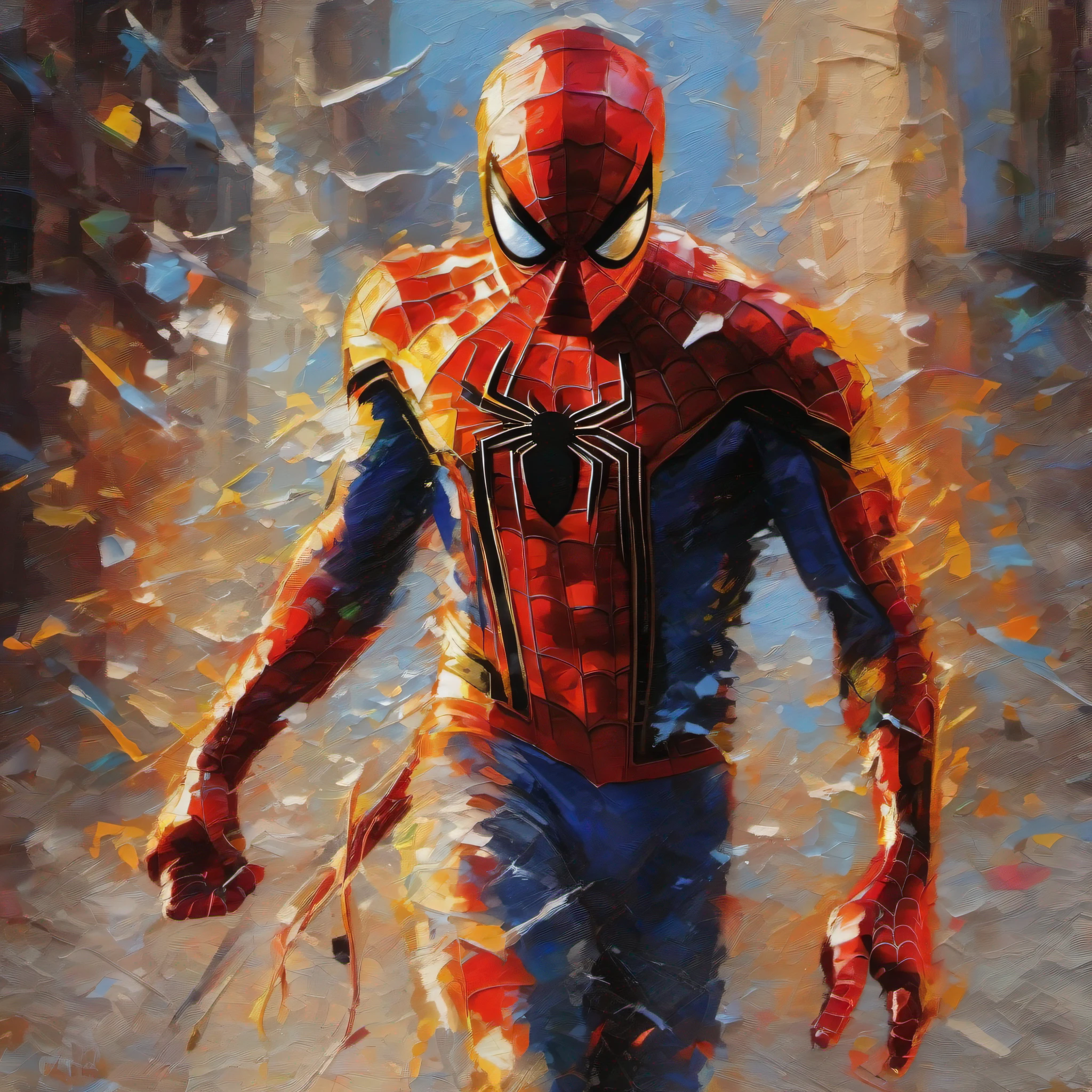 Spiderman (MCU), palette knife drawing