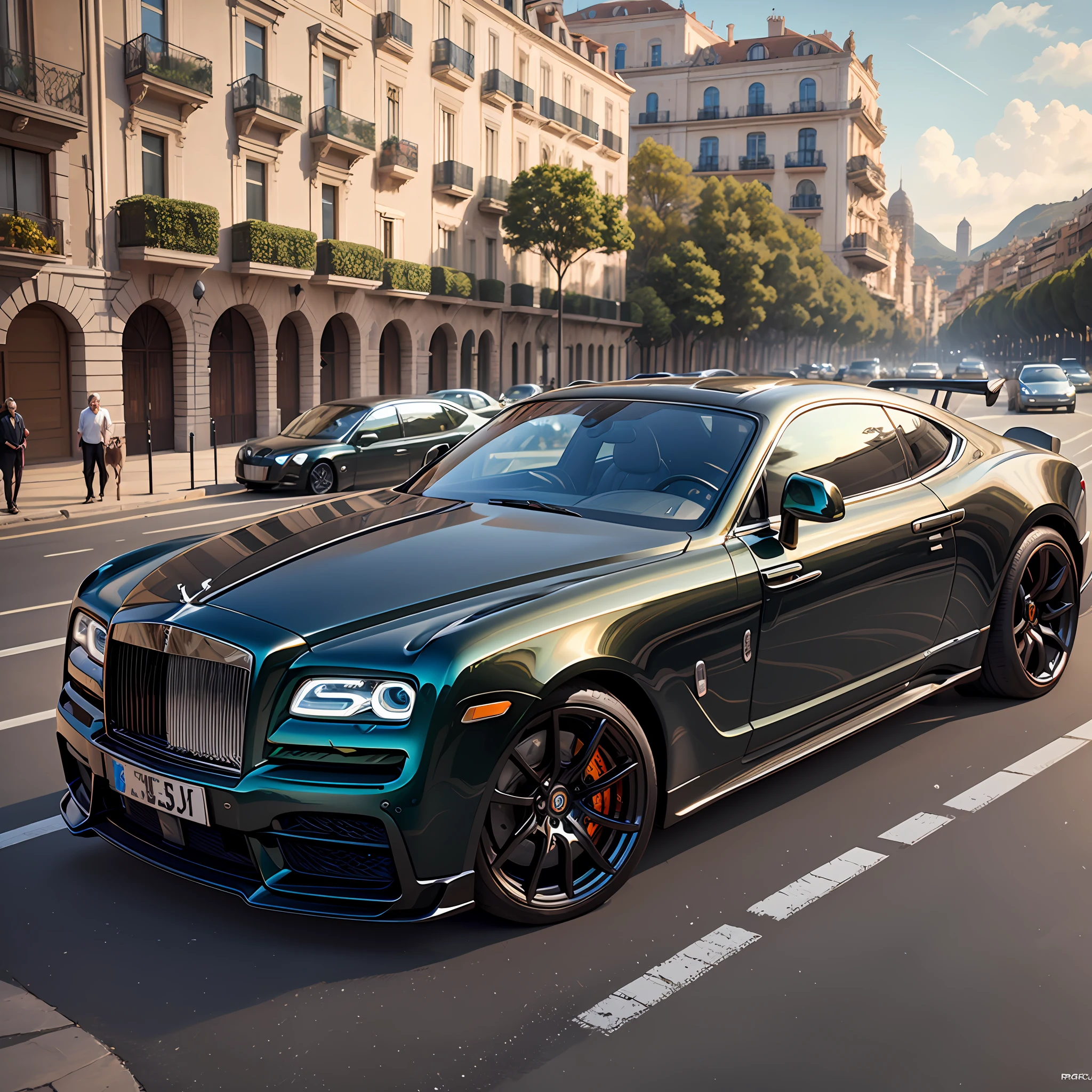 Cool Billionaires, with dogs, and high security, and super cars,Rolls Royce,Bentley,Lamborghini,Porsche,Ferrari,McLaren,pagani,Bugatti,in Monaco streets, hyper realism, deep detailed, 8k quality, hyper realistic, clean photo --auto --s2