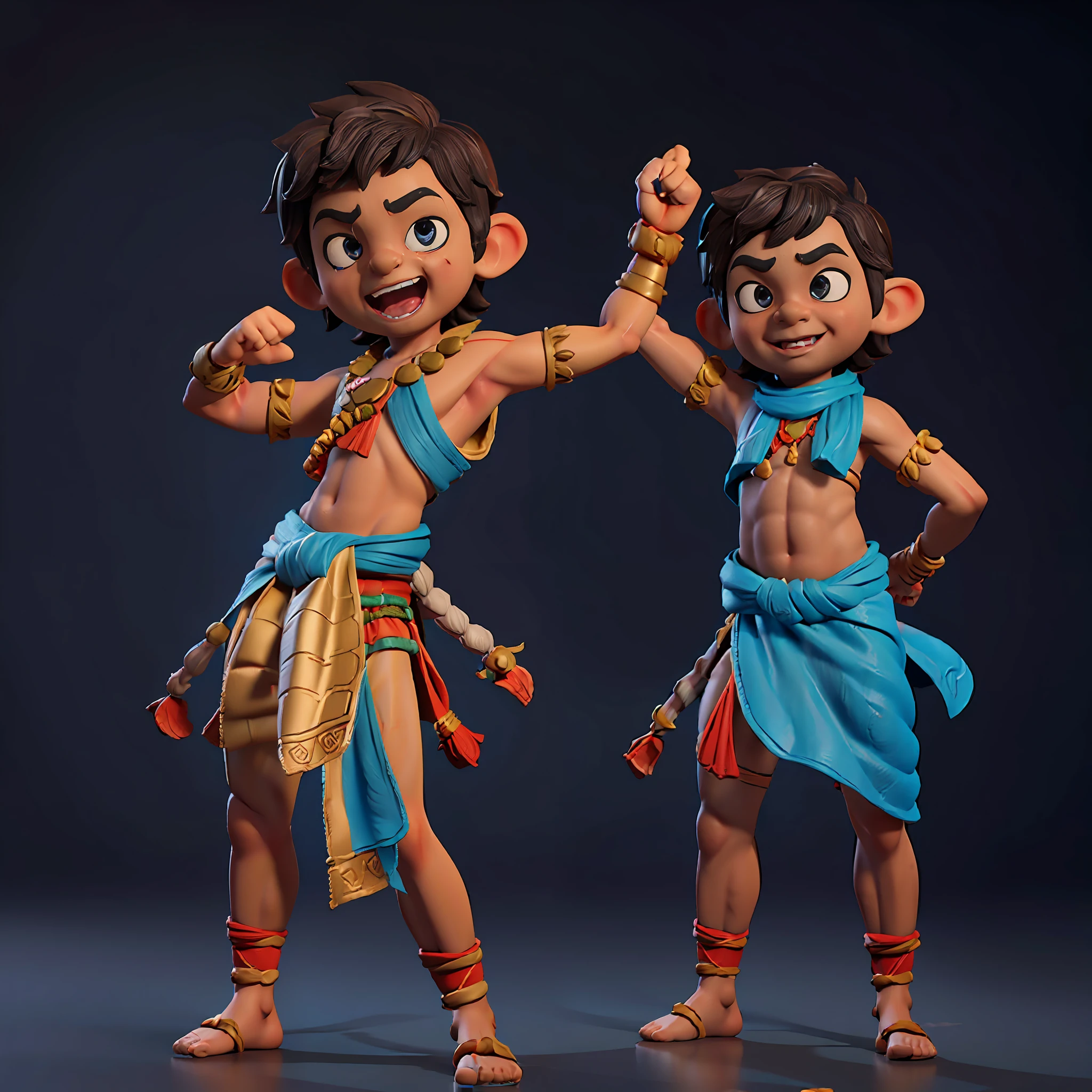 ((Child boy in Indian loincloth: 3D version Zbrush style) + (inspirado em Zbrush central:1.1)) | (3D profissional film)