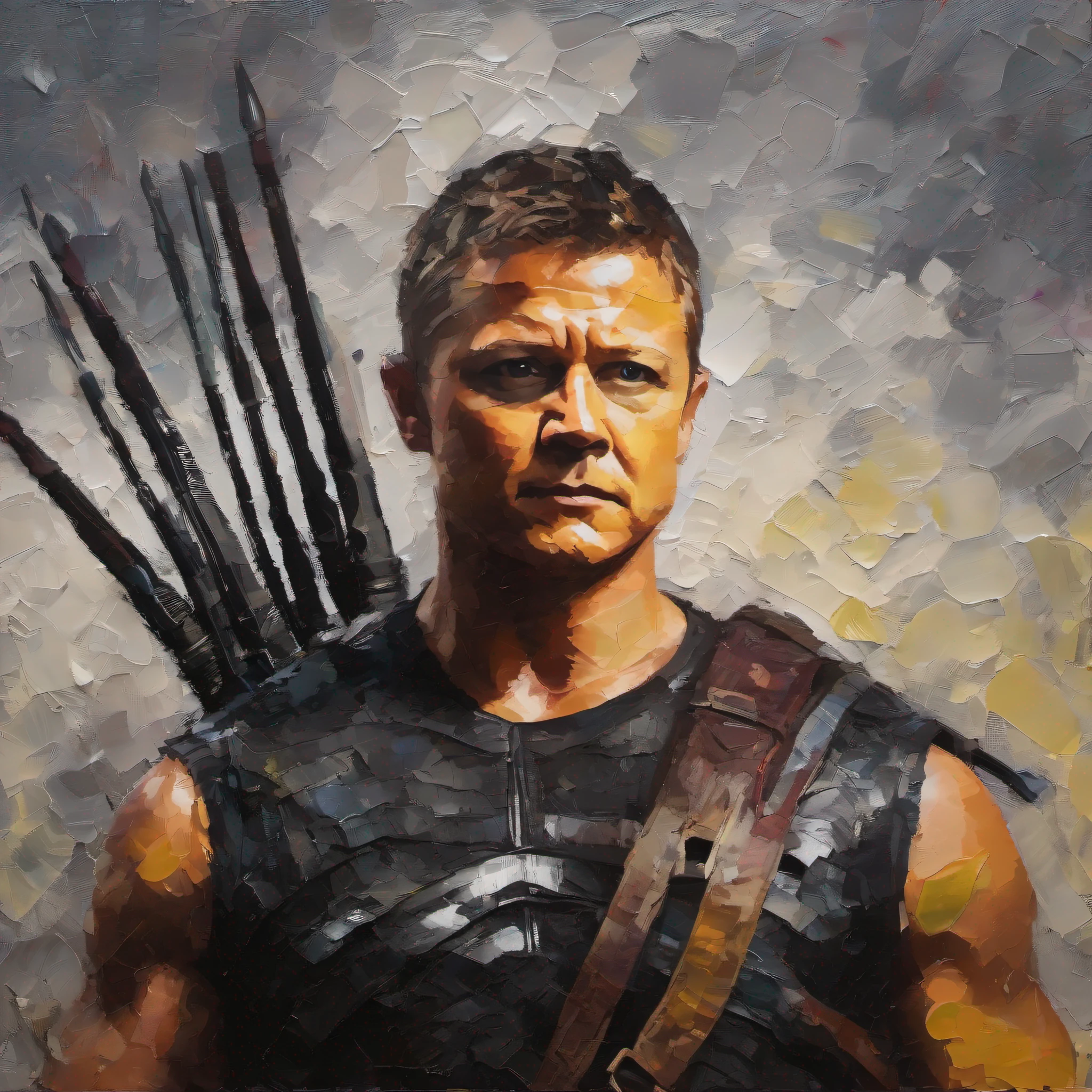 Hawkeye (MCU), palette knife painting