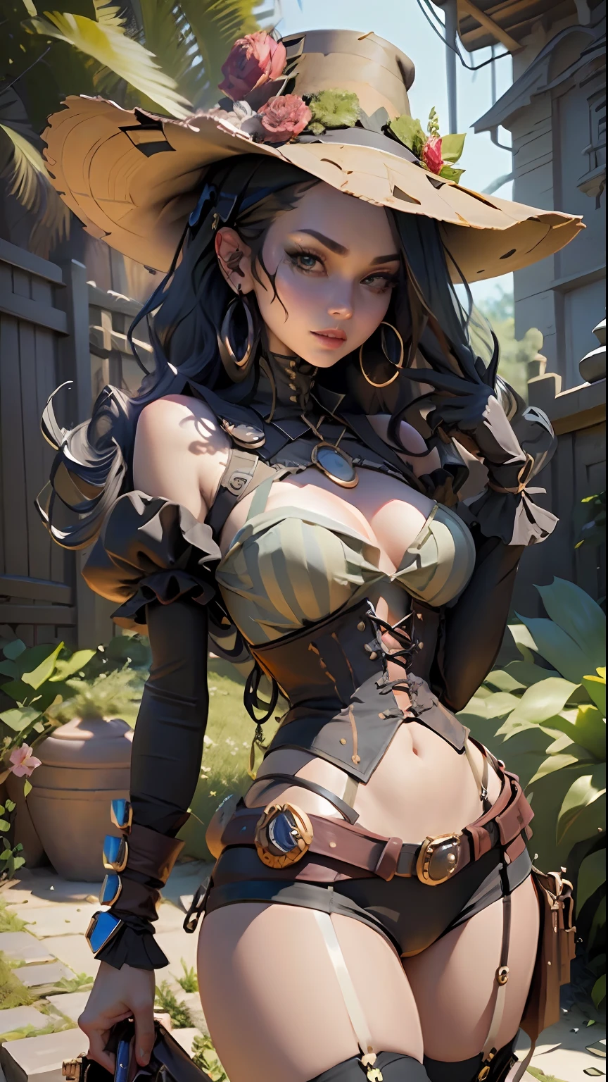 Best quality)), ((masterpiece)), (detailed:1.4), 3D, Beetlejuice woman cosplay wiltshire hill cemetery, steampunk corset, steampunk top hat, in the style of striped compositions, nightcore, green and black stripes stockings, meticulous, malicious gal , mars ravelo, eccentric props ,HDR (High Dynamic Range),Ray Tracing,NVIDIA RTX,Super-Resolution,Unreal 5,Subsurface scattering,PBR Texturing,Post-processing,Anisotropic Filtering,Depth-of-field,Maximum clarity and sharpness,Multi-layered textures,Albedo and Specular maps,Surface shading,Accurate simulation of light-material interaction,Perfect proportions,Octane Render,Two-tone lighting,Wide aperture,Low ISO,White balance,Rule of thirds,8K RAW,