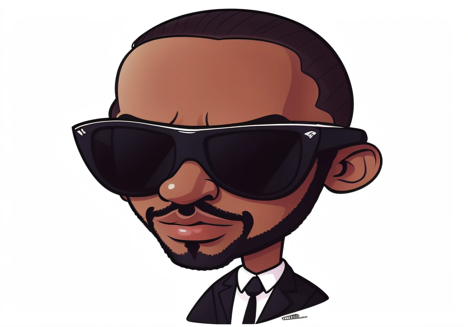 a cartoon image of a man wearing sunglasses and a suit, Estilo de caricatura, in cartoon style, charicatura, pose estilosa, retrato de alta qualidade, avatar para o site, Mestrado em Arte, arte dos desenhos animados, arte dos desenhos animados, estilo dos desenhos animados, Telegrama Sticker, Arte Digital - W 640, arte de alta qualidade, Cartunesco, caricature illustration, Retrato NFT, pele mais clara, pele parda, pele tonalidade mais clara, pele branca, foco na pele clara