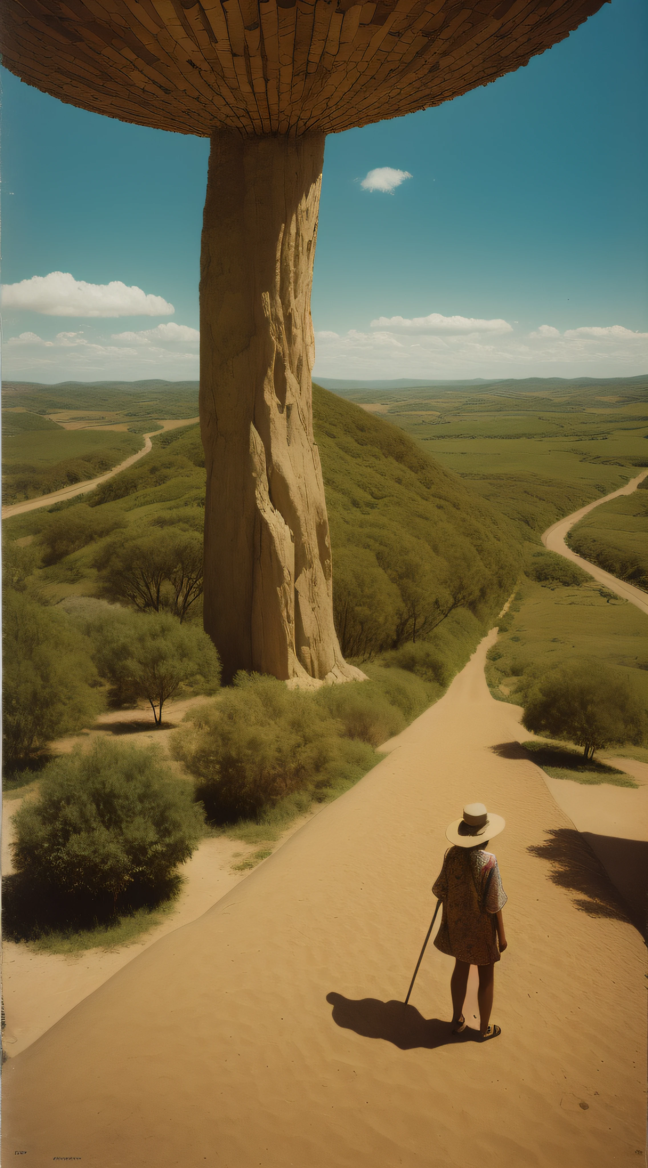 paisagem, nature, Recortes de revistas dos anos 50, surrealismo, Vindima do Futuro, scientific fiction, cores fortes, foto do filme, Grain, 35 mm, Mati Klarwein