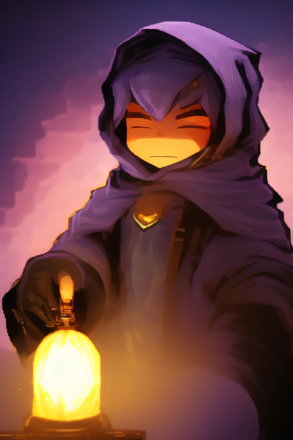 a mage boy in the night