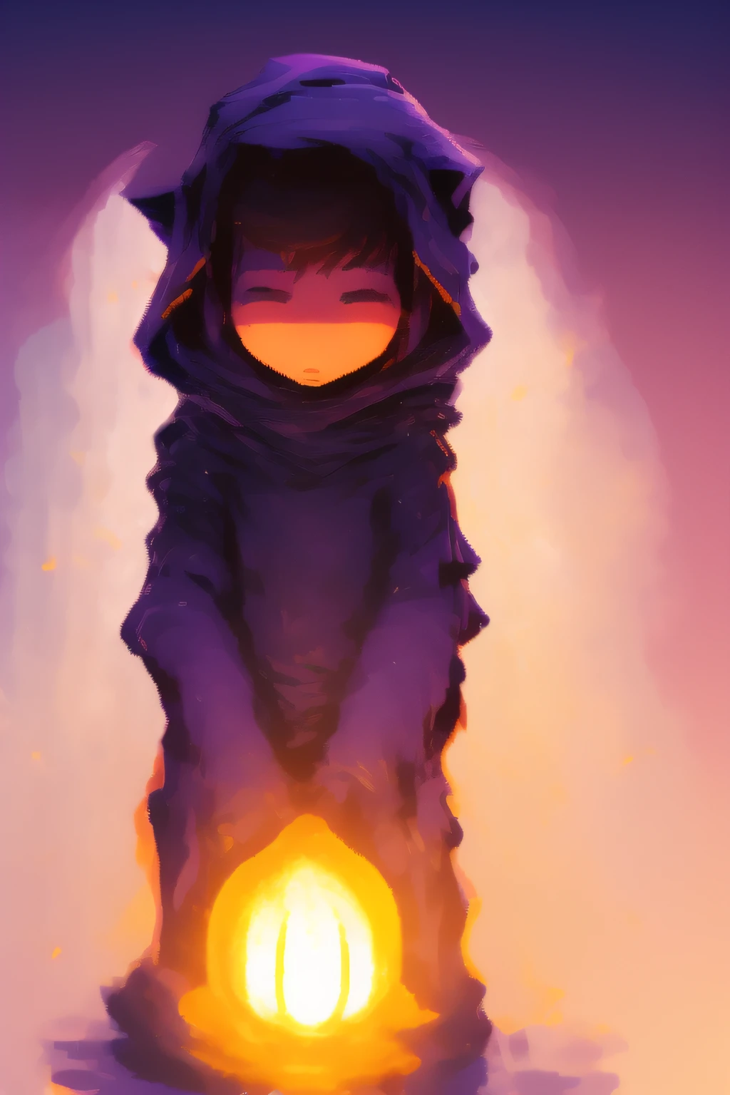 a mage boy in the night