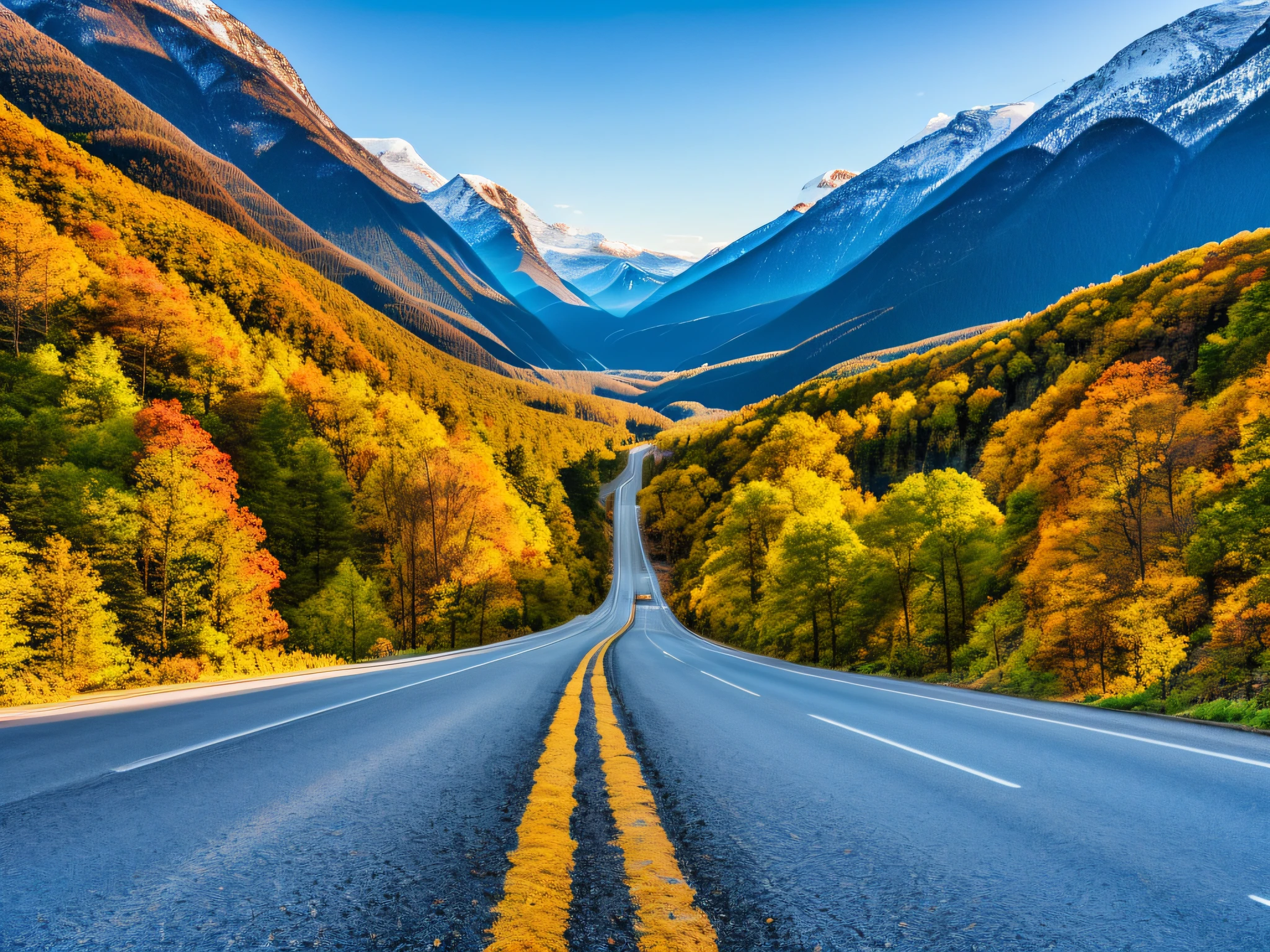 A photorealistic rendering of a winding mountain road in the Midwest, captured with a Fujifilm XT-4 camera, an f/1.8 lens, a tilt-shift lens, a tilt angle perspective, and a spy core. The camera is mounted on a tripod and the lens is set to a wide angle. The photographer uses the tilt-shift lens to create a perspective that makes the road appear to be much steeper than it actually is. The tilt angle is set to a high value, which further exaggerates the perspective. The spy core is used to capture the image in high detail. The result is a stunning image that looks like it could have been taken from a real-life location. The winding mountain road is surrounded by lush green trees and mountains. The road is covered in a thin layer of snow, which makes it look even more picturesque. The sun is shining brightly, and the sky is a clear blue. The image is so realistic that it is hard to believe that it is not a real photograph. hyper-detailed, beautifully color-coded, photorealistic, soft shadows, clean sharp focus, depth of field, dynamic angle, mesmerizing and dynamic composition, beautiful bokeh