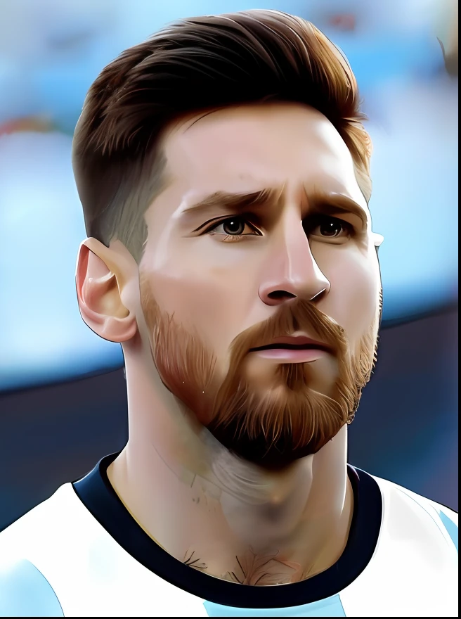 Un primer plano de una pintura de un hombre, Retrato de Lionel Messi, WPAP, Arte de cine en color, Lionel Messi, Estilo de arte vectorial, "Lionel Messi, Arte vectorial, Fan art vibrante, Rostro de Lionel Messi, Arte vectorial multicolor, Digital illustration style, Arte de Alessandro Pautasso, Obra maestra del arte