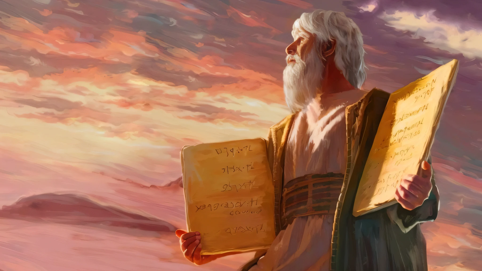 A depiction of Enoch as guardian of heaven's treasures, perhaps an illustration of Enoch in front of the throne of God