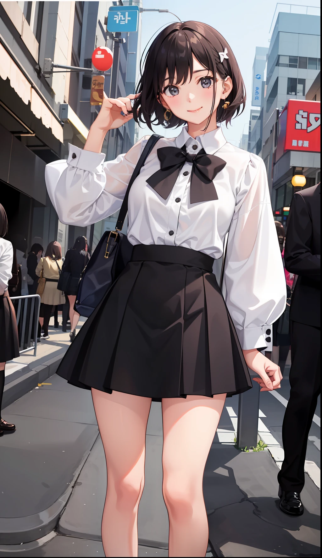 1girl in、A smile、A delightful!　The shirt、skirt by the、（small tits）