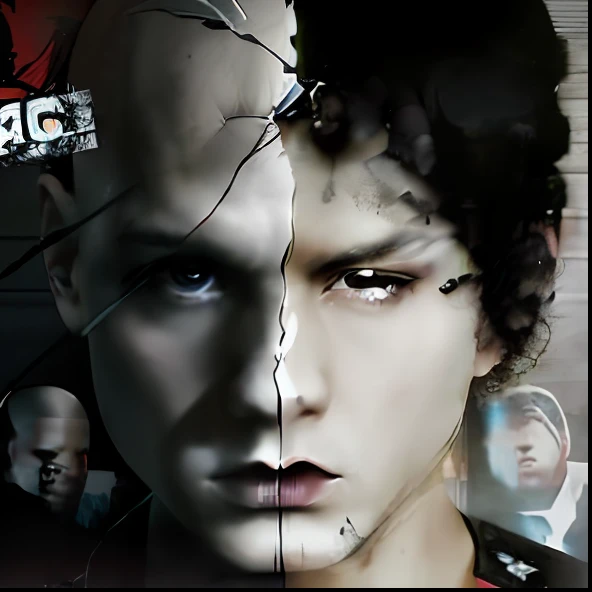 a close up of a person with a broken head and a poster, skinhead, skinning, inspired by skinheads, inspired by german, young wan angel, official artwork, inspired by atomwaffen, promotional art, official poster artwork, unreal enging, inspired by white power, official poster, fighting, movie poster character