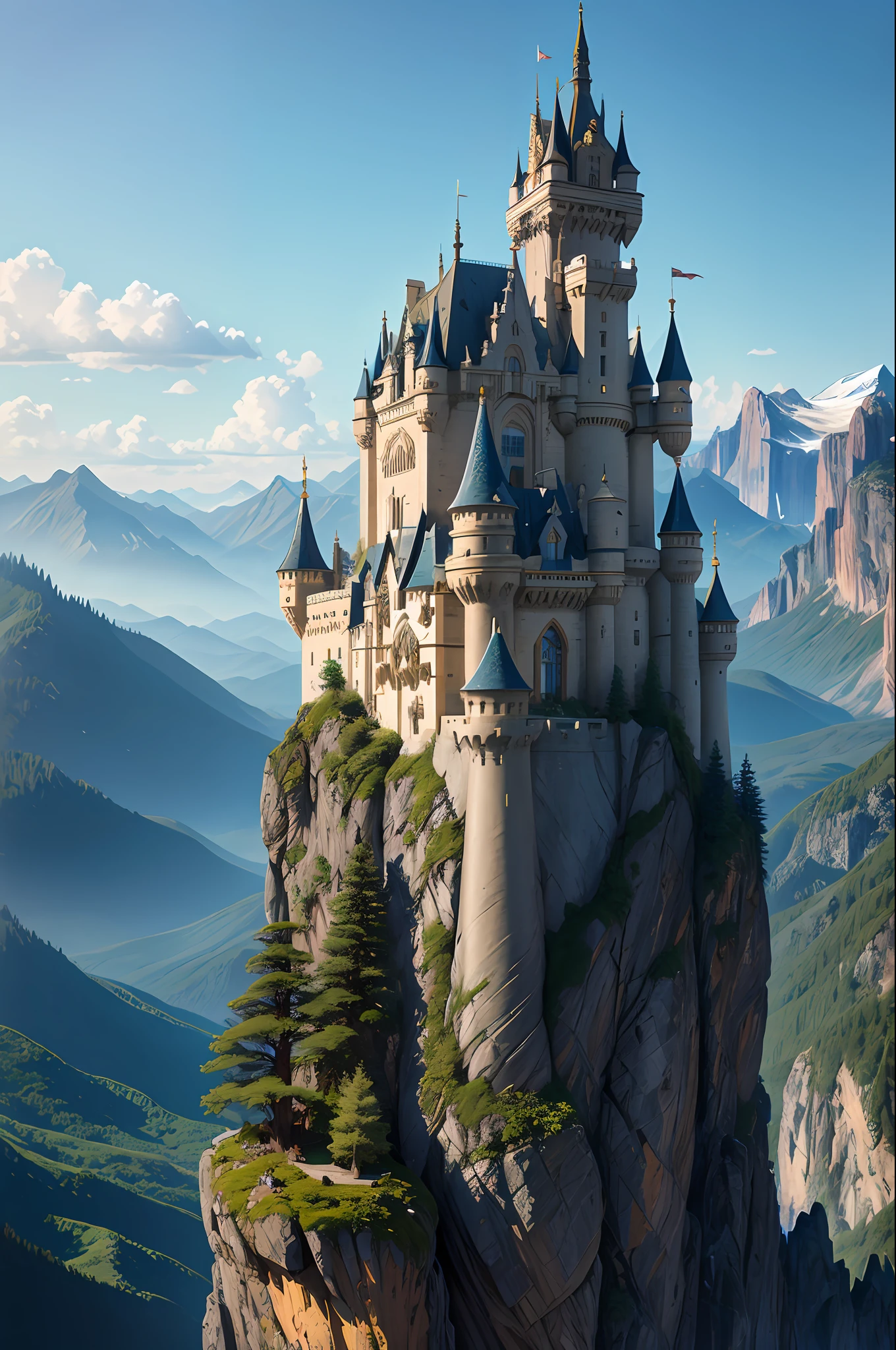 A forbidden castle high up in the mountains, pixel art, (intricate details:1.12), hdr, (intricate details, hyperdetailed:1.15), (natural skin texture, hyperrealism, soft light, sharp:1.2), game art, key visual, surreal