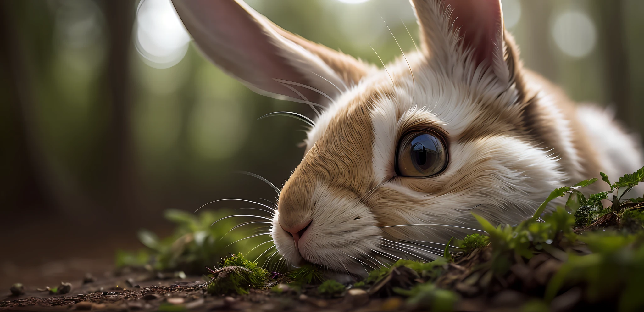 close up photo of a rabbit, forest, haze, halation, bloom, dramatic atmosphere, centred, rule of thirds, 200mm 1.4f macro shot, (natural skin texture, hyperrealism, soft light, sharp:1.2), (intricate details:1.12), hdr, (intricate details, hyperdetailed:1.15), art by greg rutkowski and artgerm, soft cinematic light, adobe lightroom, photolab, hdr, intricate, highly detailed, (depth of field:1.4)