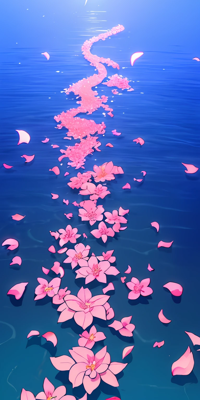Masterpiece, best quality, (very detailed CG unity 8k wallpaper) (best quality), (best illustration), (best shadows) Nature', blue sea,delicate leaves petals of various colors falling in the air light Tracking, super detailed , wanostyle --v6