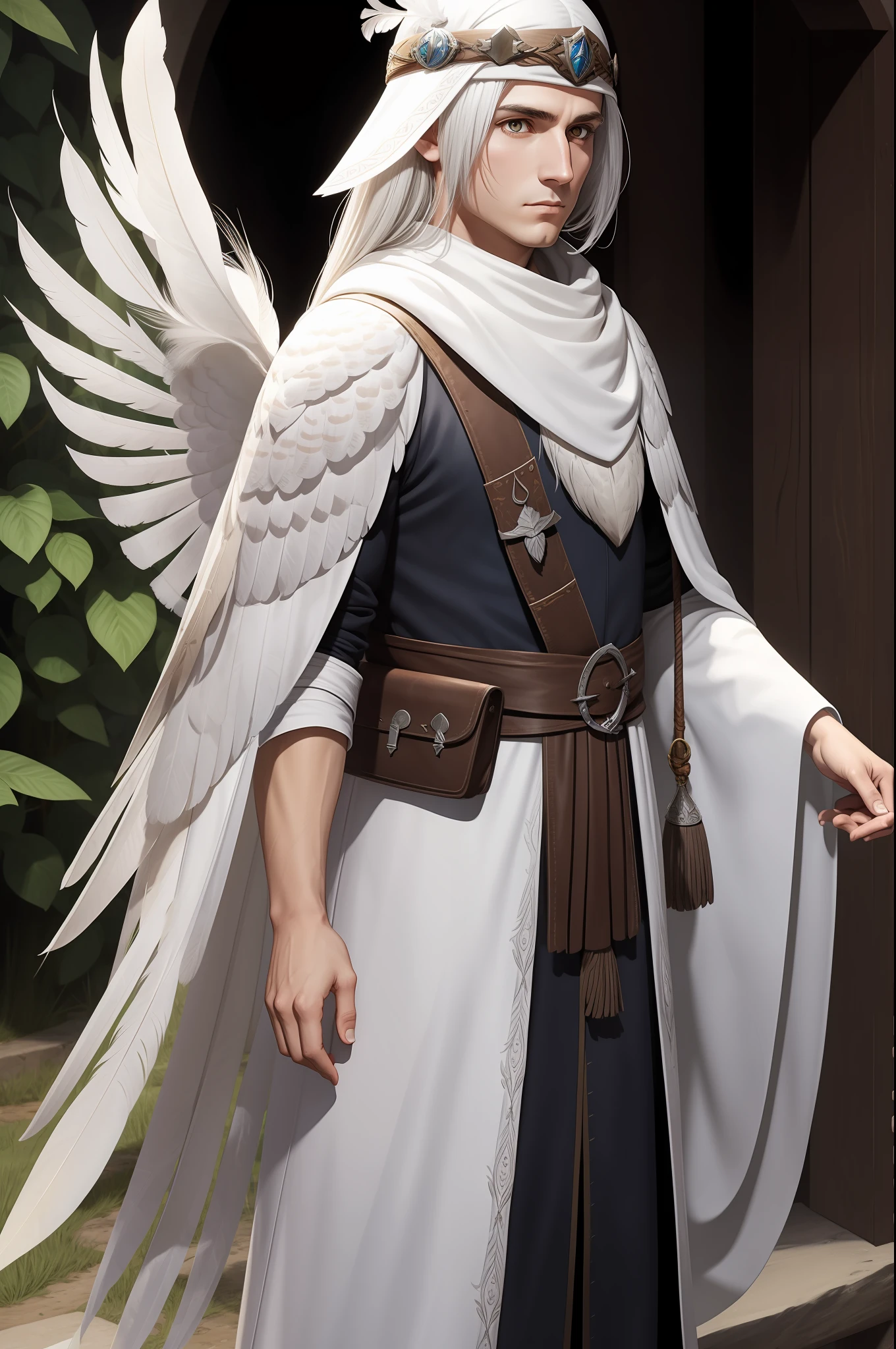 white feather owl, cleric, RPG character