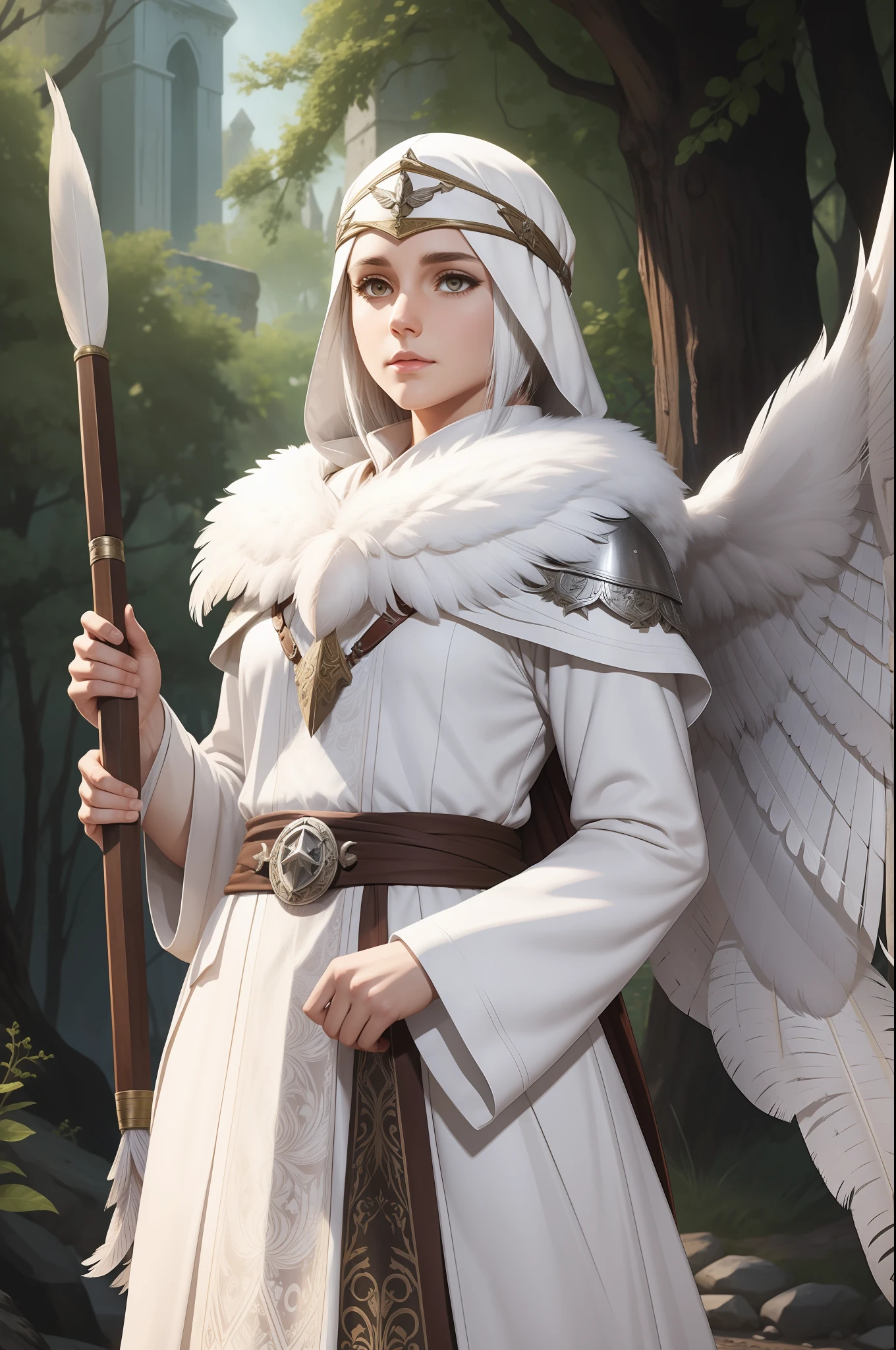 white feather owl, cleric, RPG character