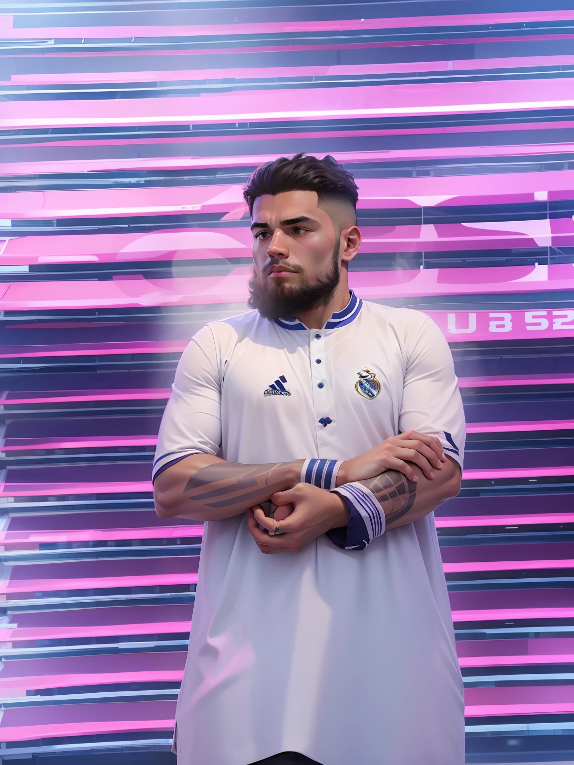 Football player Real Madrid stadium played 4k anime