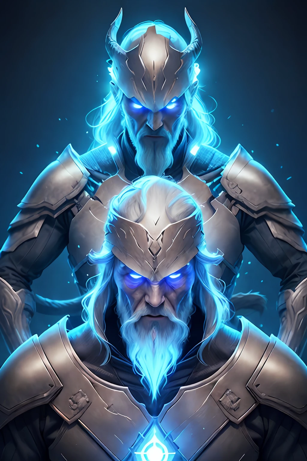 Portrait en gros plan, sc3pt4 Gandalf, bald  moroccan warrior eyes glowing