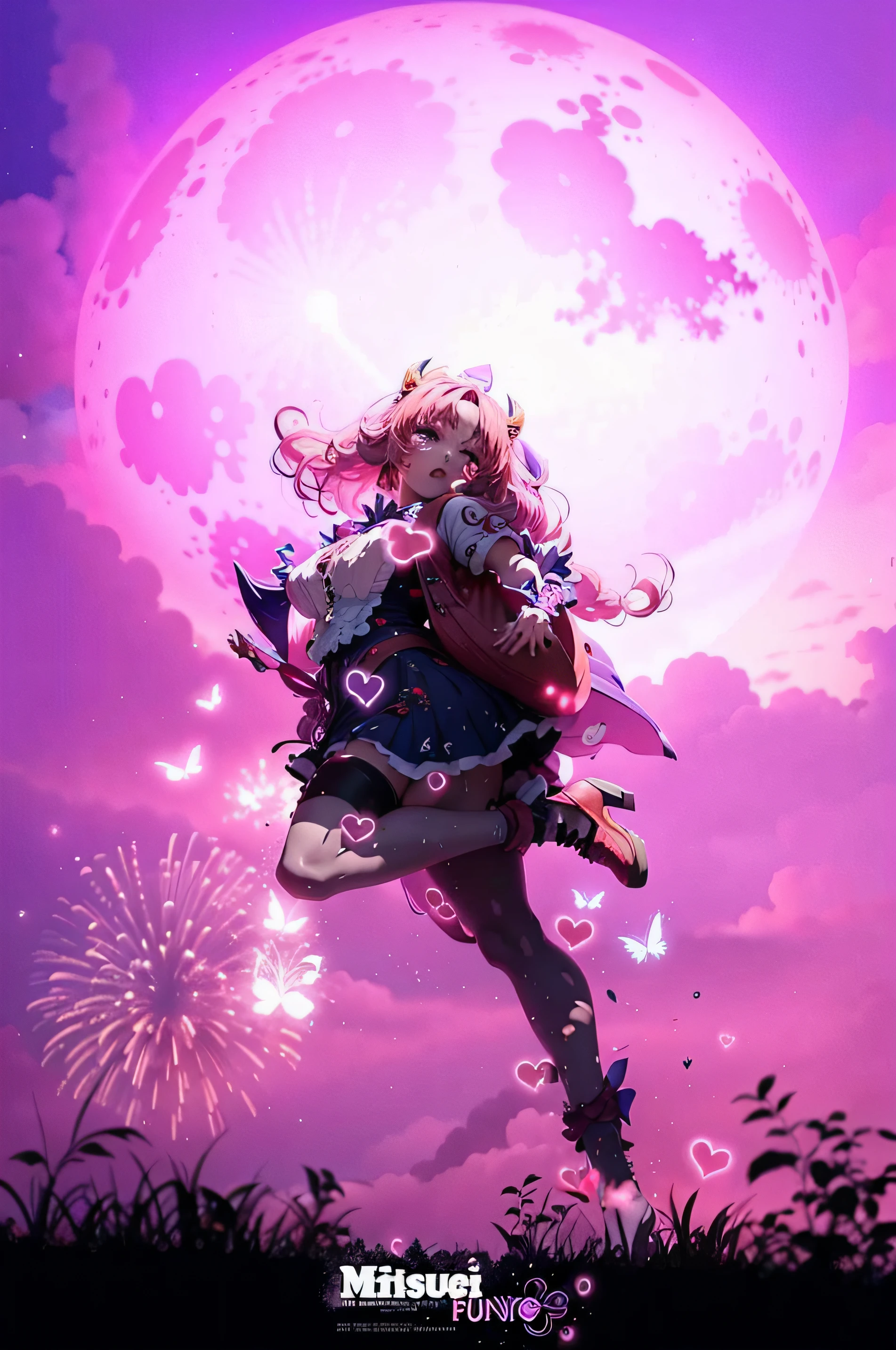 anime voando no ar com uma lua cheia no fundo, Anime Art Wallpaper 8K, Anime Wallaper, Anime Art Wallpaper 4K, Anime Art Wallpaper 4K, Estilo anime misturado com Fujifilm, Melhor Anime 4K Konachan Wallpaper, de touhou, Anime Wallpaper 4k, 4k anime wallpapers, night core, Papel de parede anime 4k