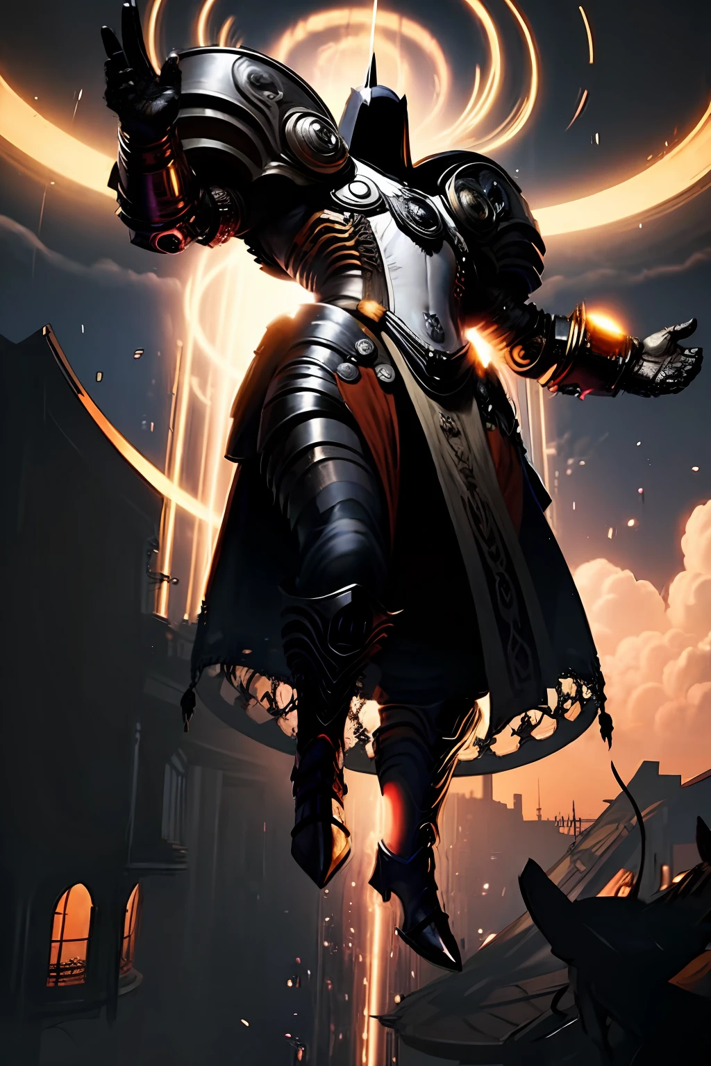 Inarius volant dans le ciel dans le style de D14bl0