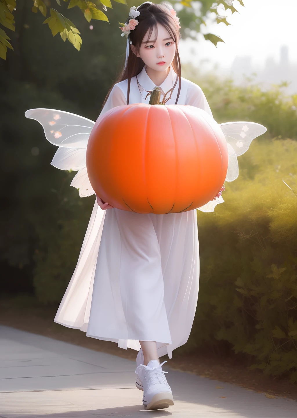 Clear eyes，A pale melon seed face，The face is flawless。
Temperament is cold，It's like a fairy walking out of a painting。